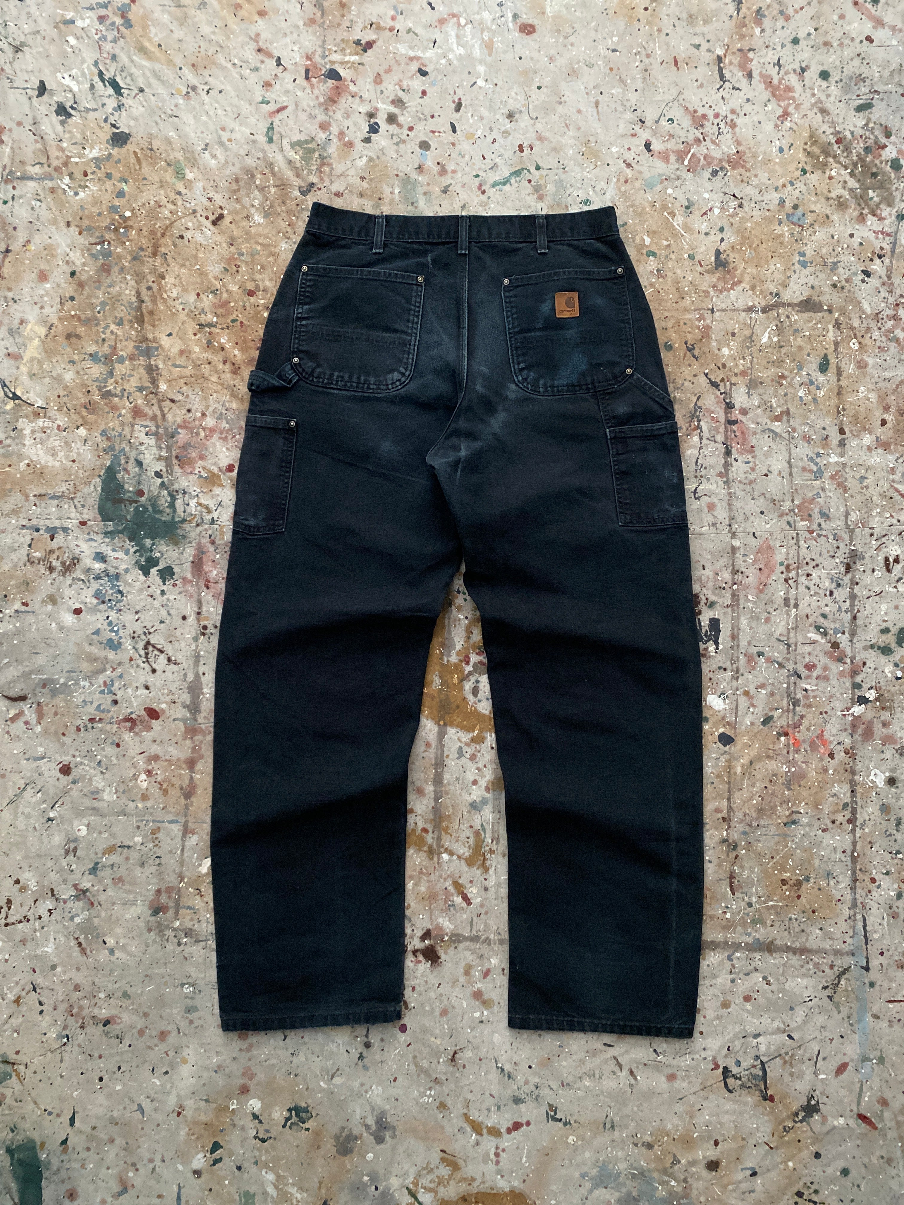 90s black carhartt double knee canvas pants