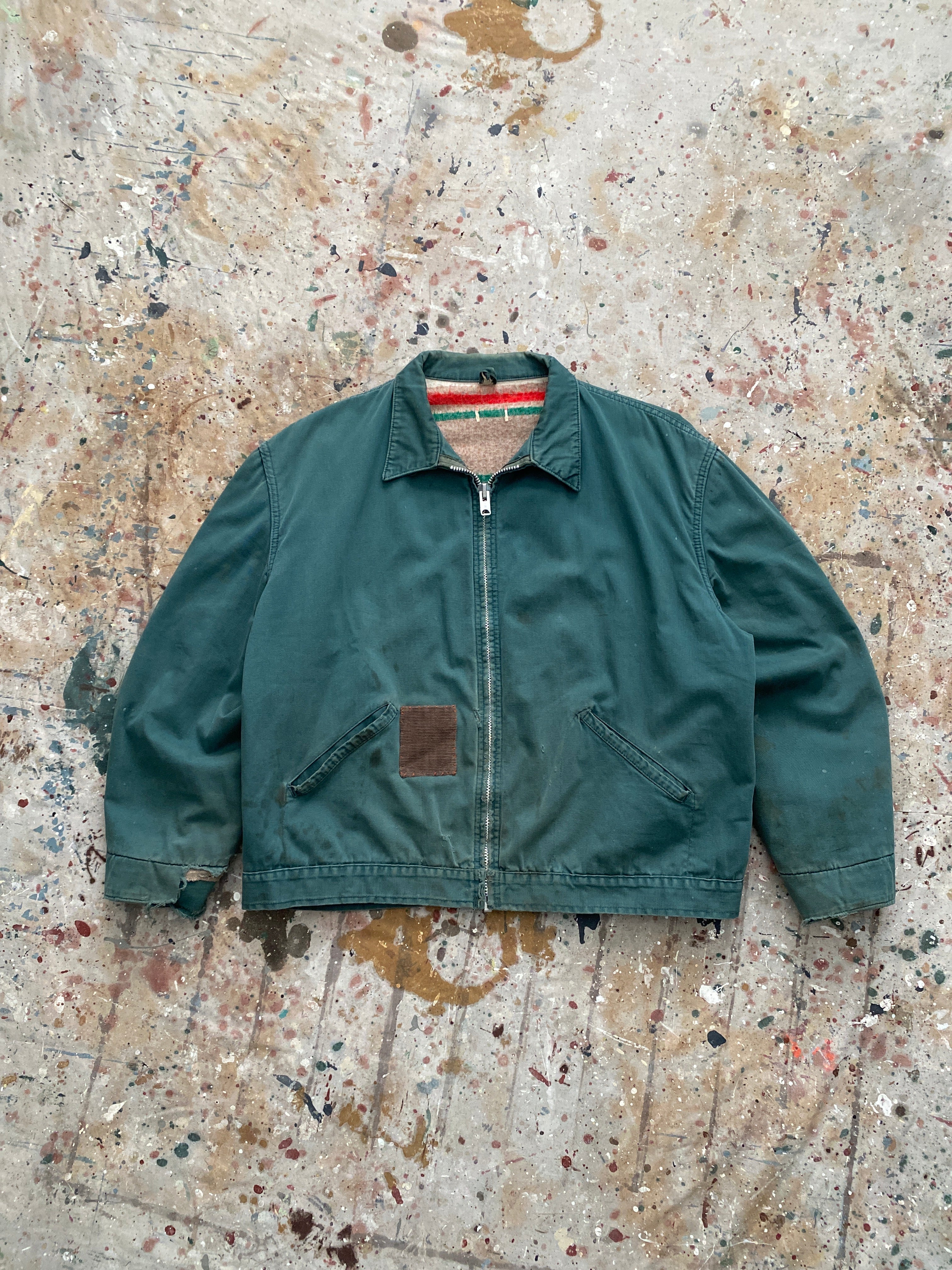 60s lincoln green blanket lined big mac work jacket