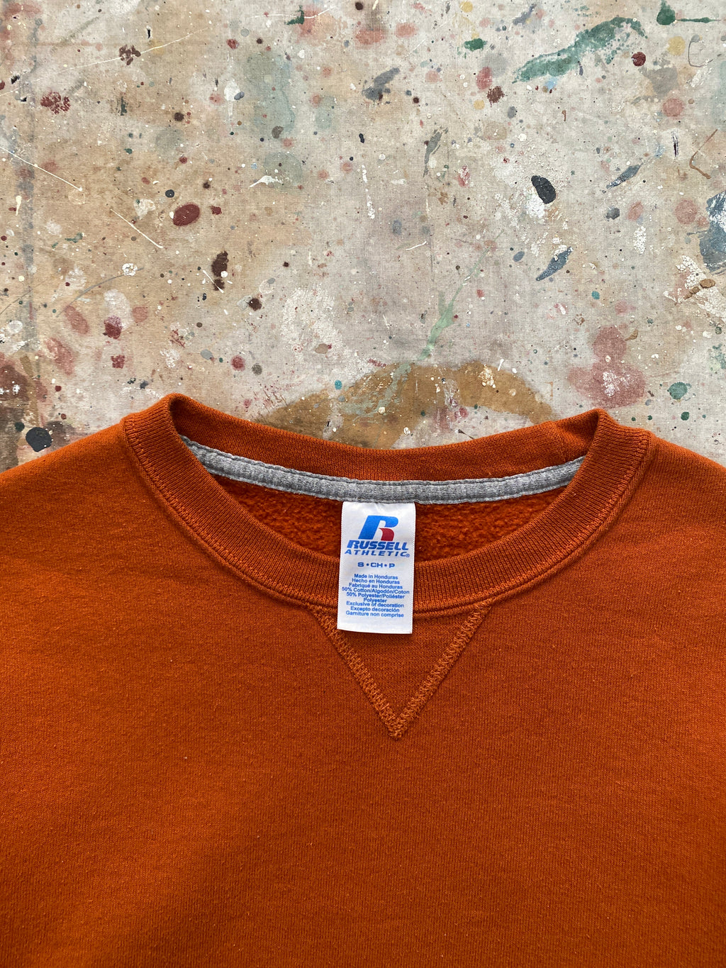 10s rust orange blank russell sweatshirt