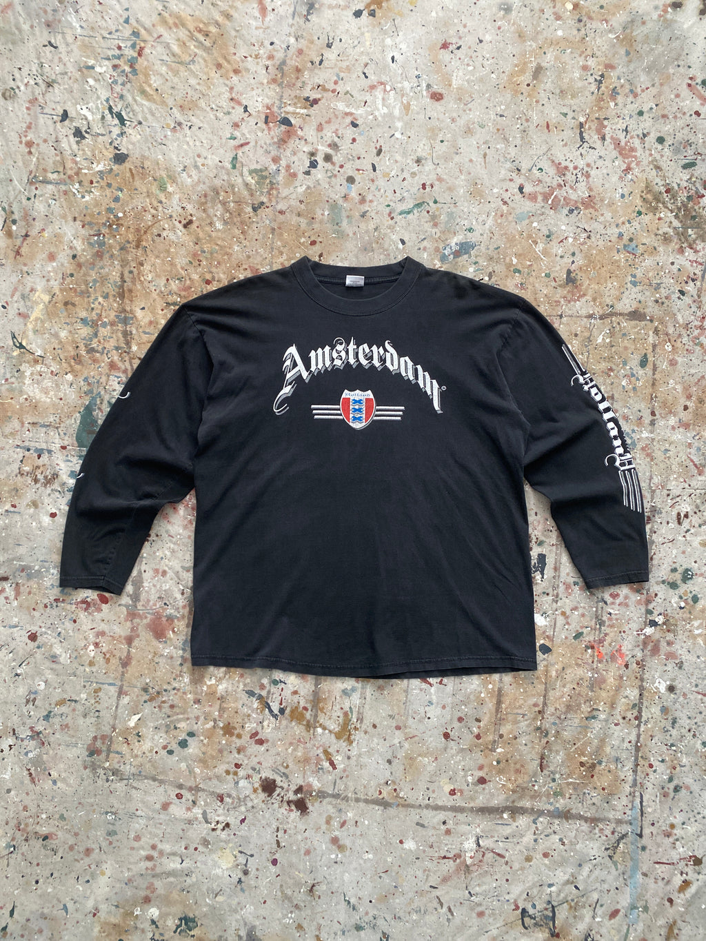 00s faded black amsterdam long sleeve tee