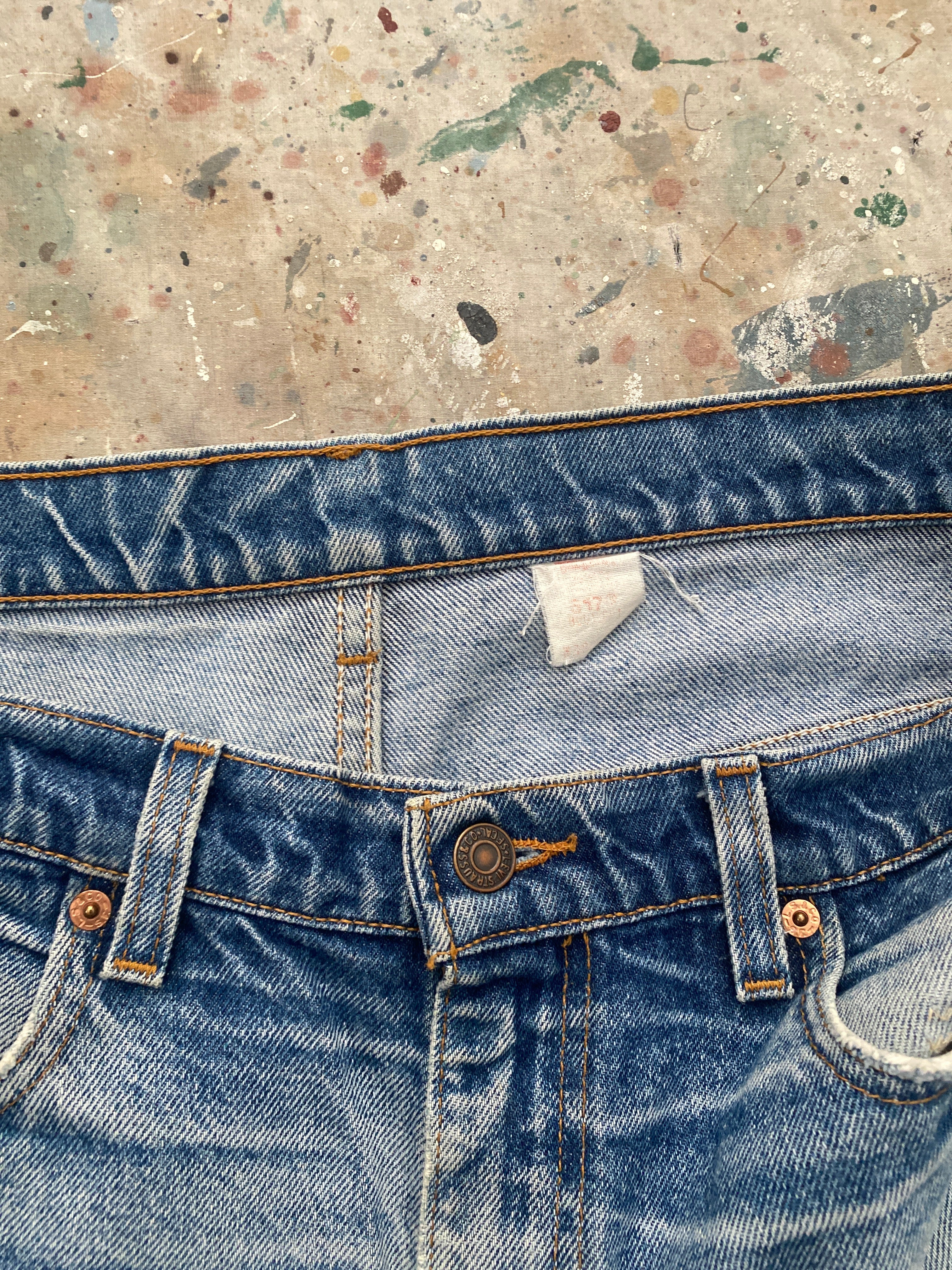 90s levi's 517 distressed bootcut jeans