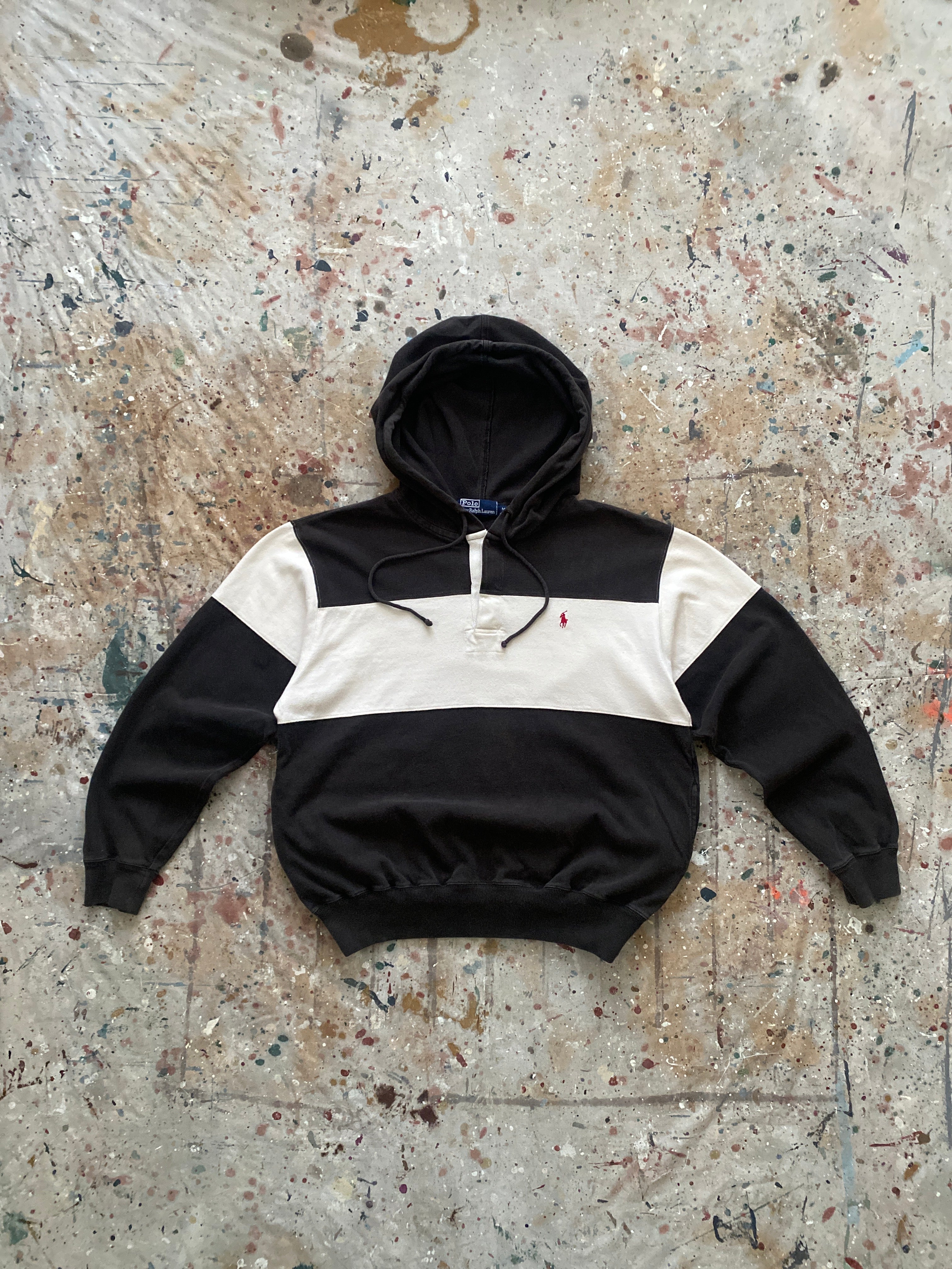 90s PRL hooded rugby shirt