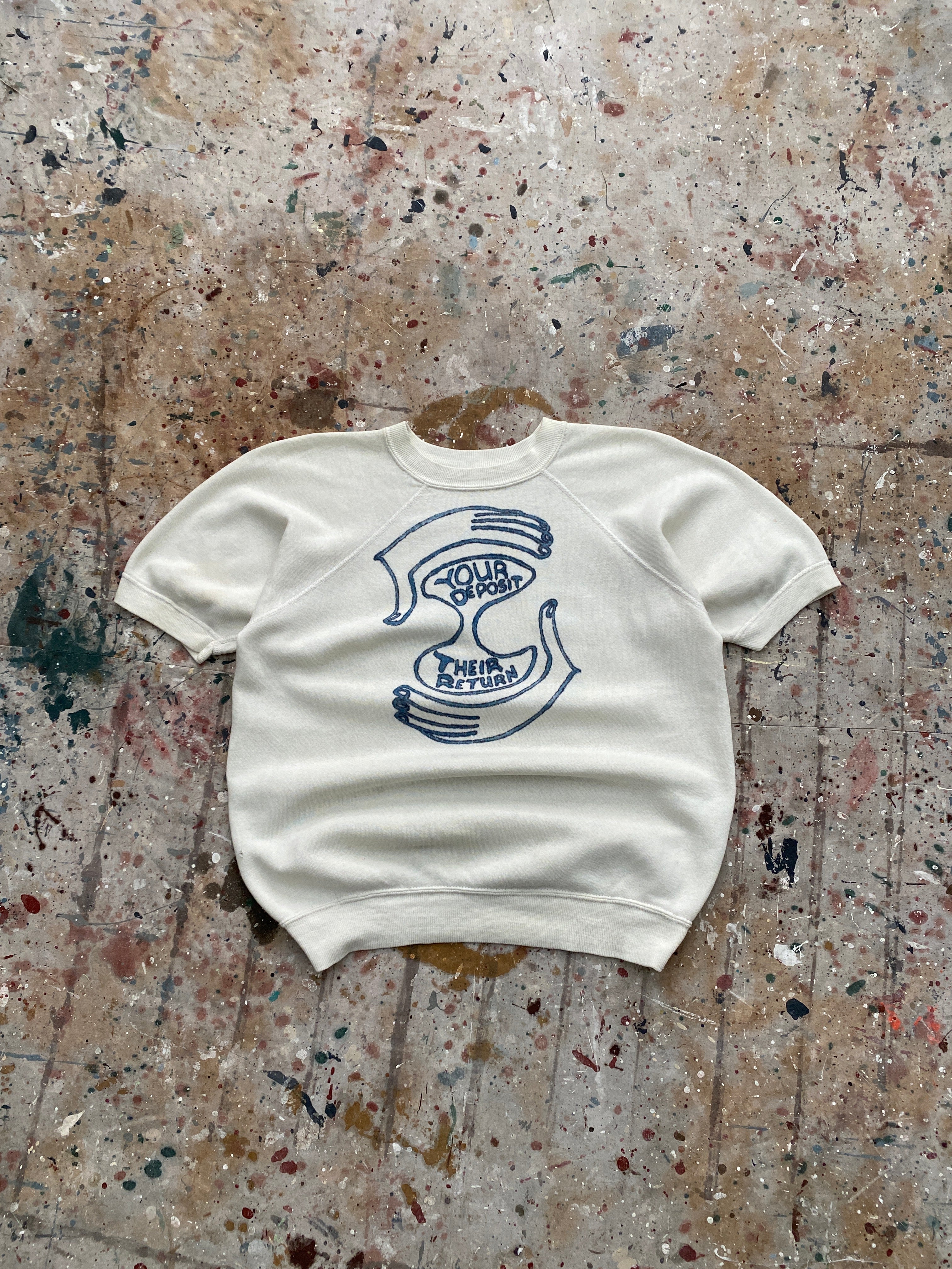 60s hand drawn short sleeve sweat