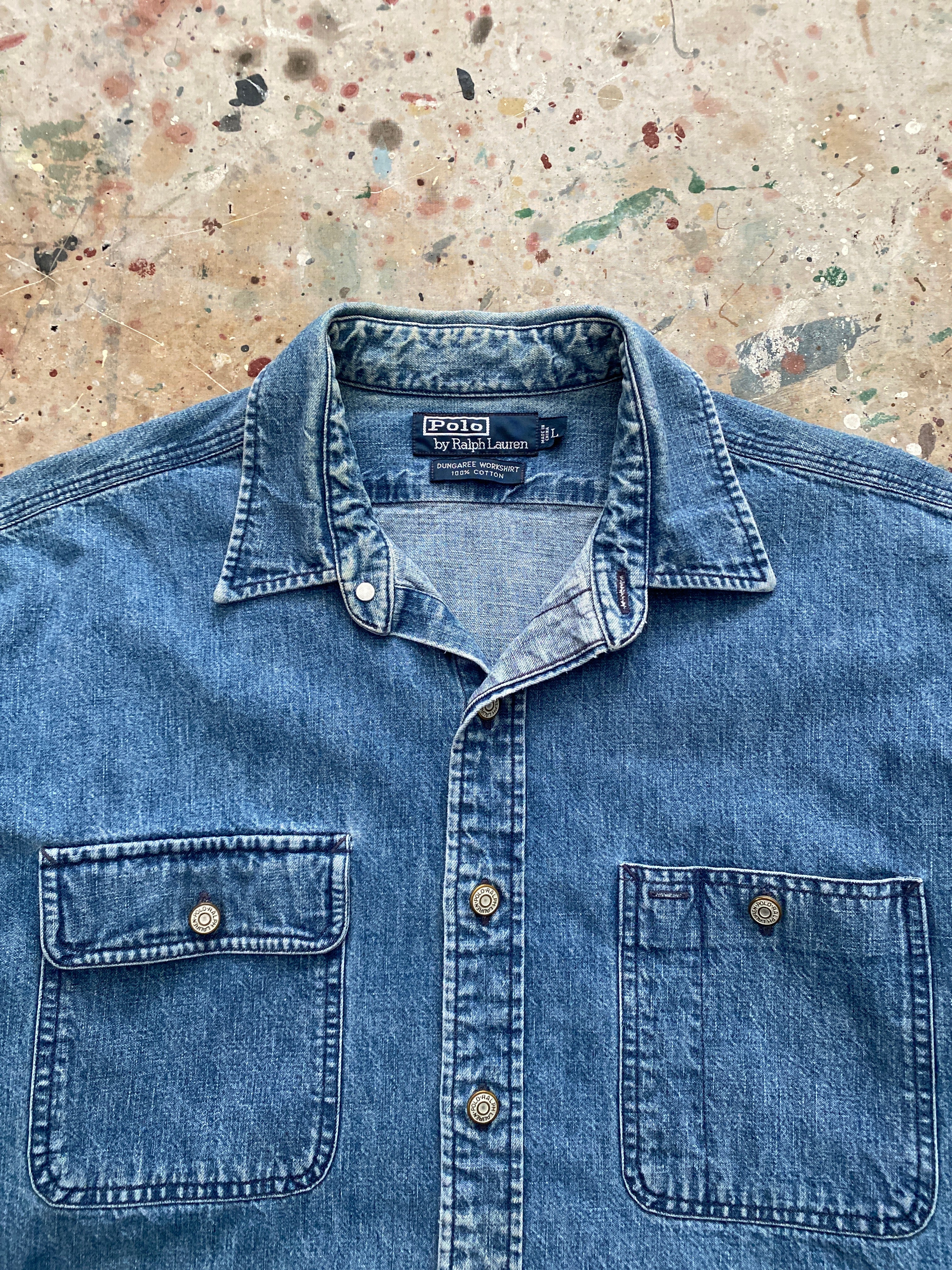 90s PRL dungaree work shirt