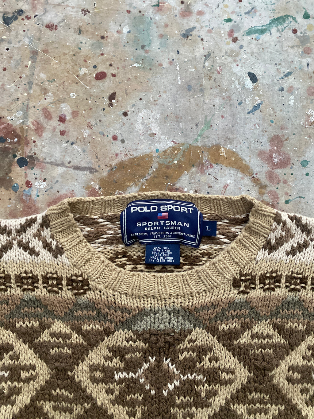 90s polo sportsman knit sweater