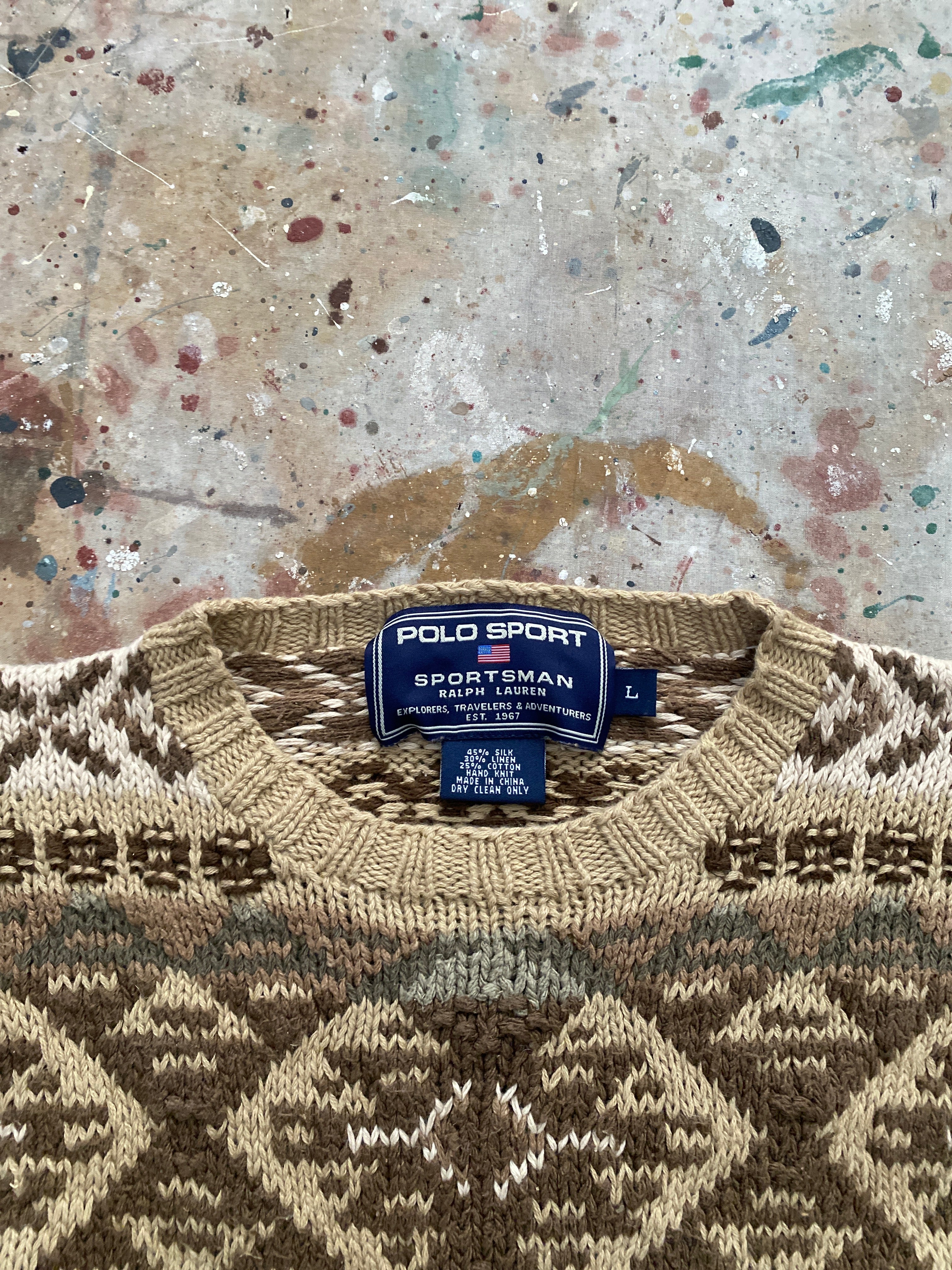90s polo sportsman knit sweater