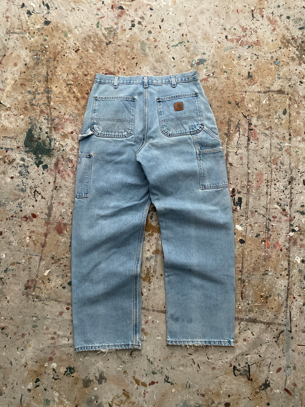 carhartt denim double knee dungarees