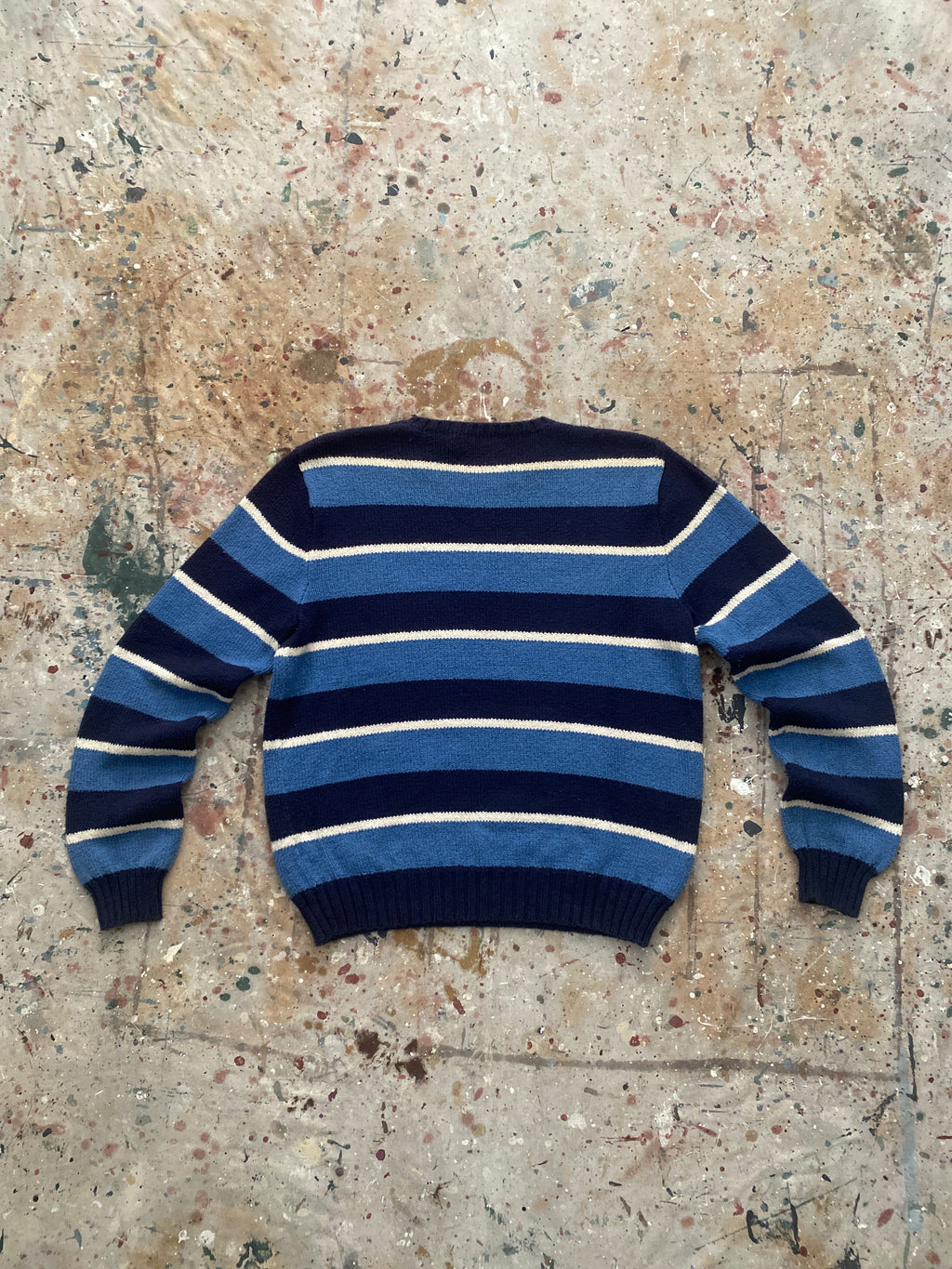90s PRL striped cotton knit sweater