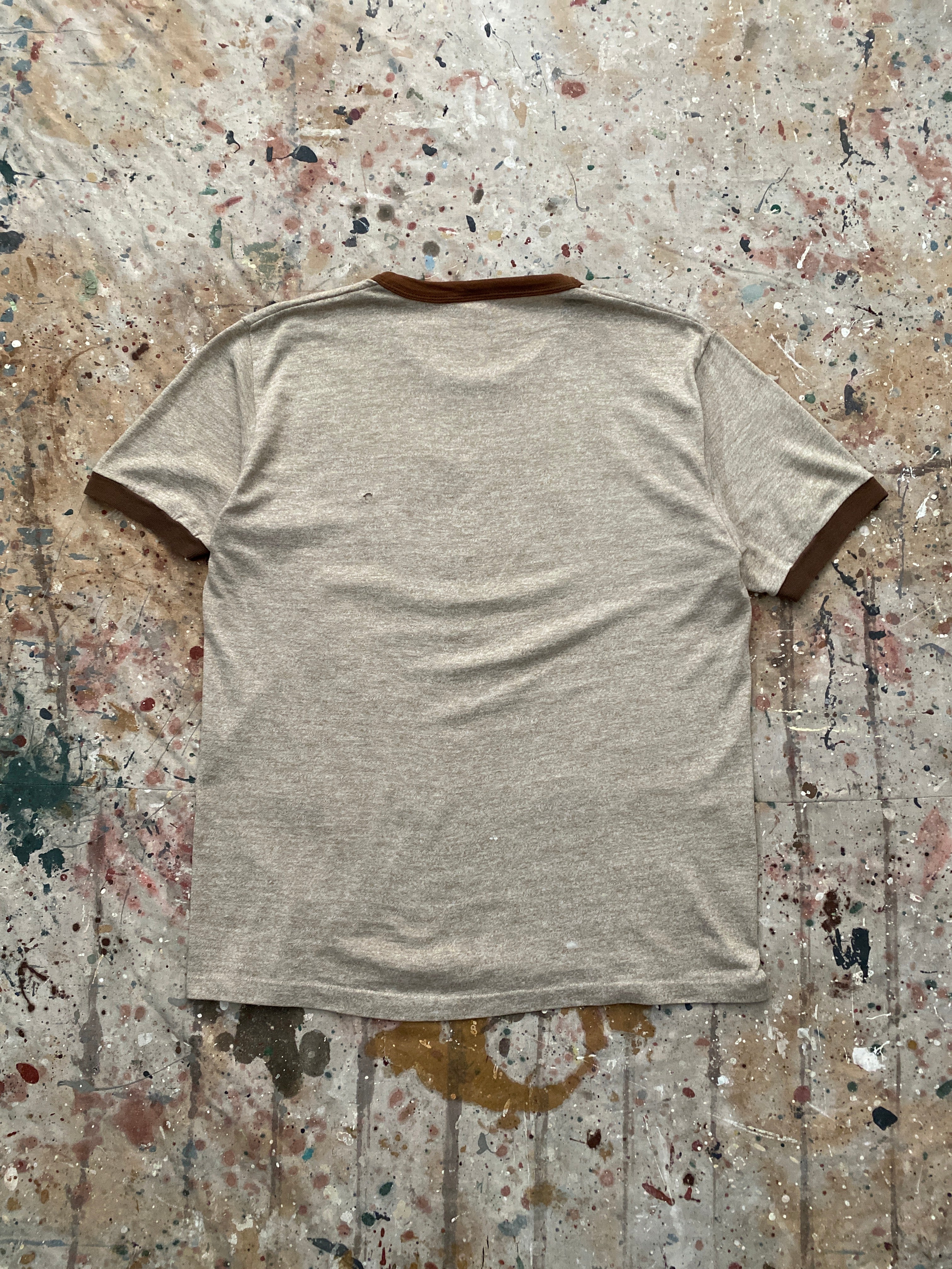 80s brown "automatic transmissions" ringer tee