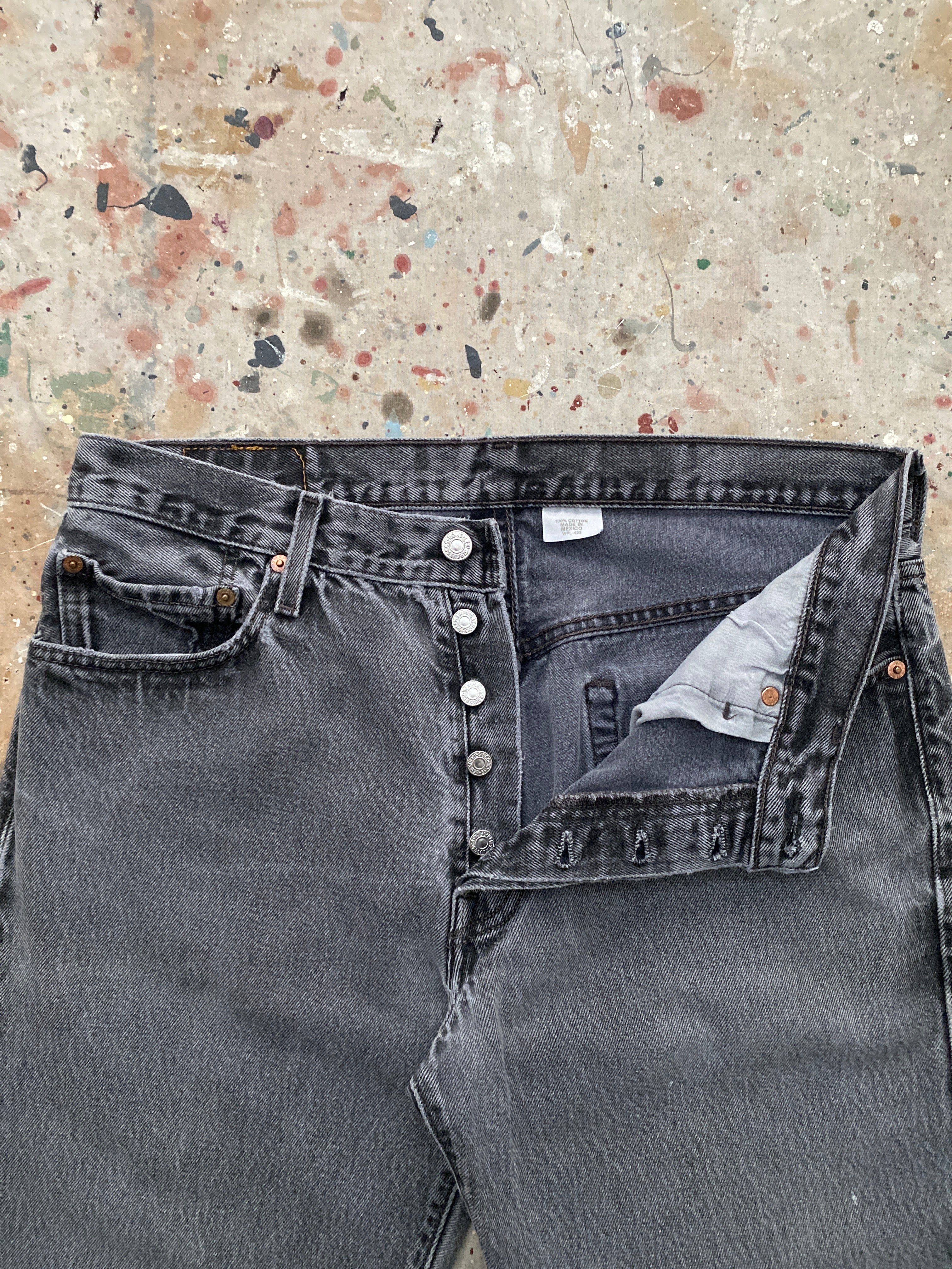 00s faded black levi's 501 jeans