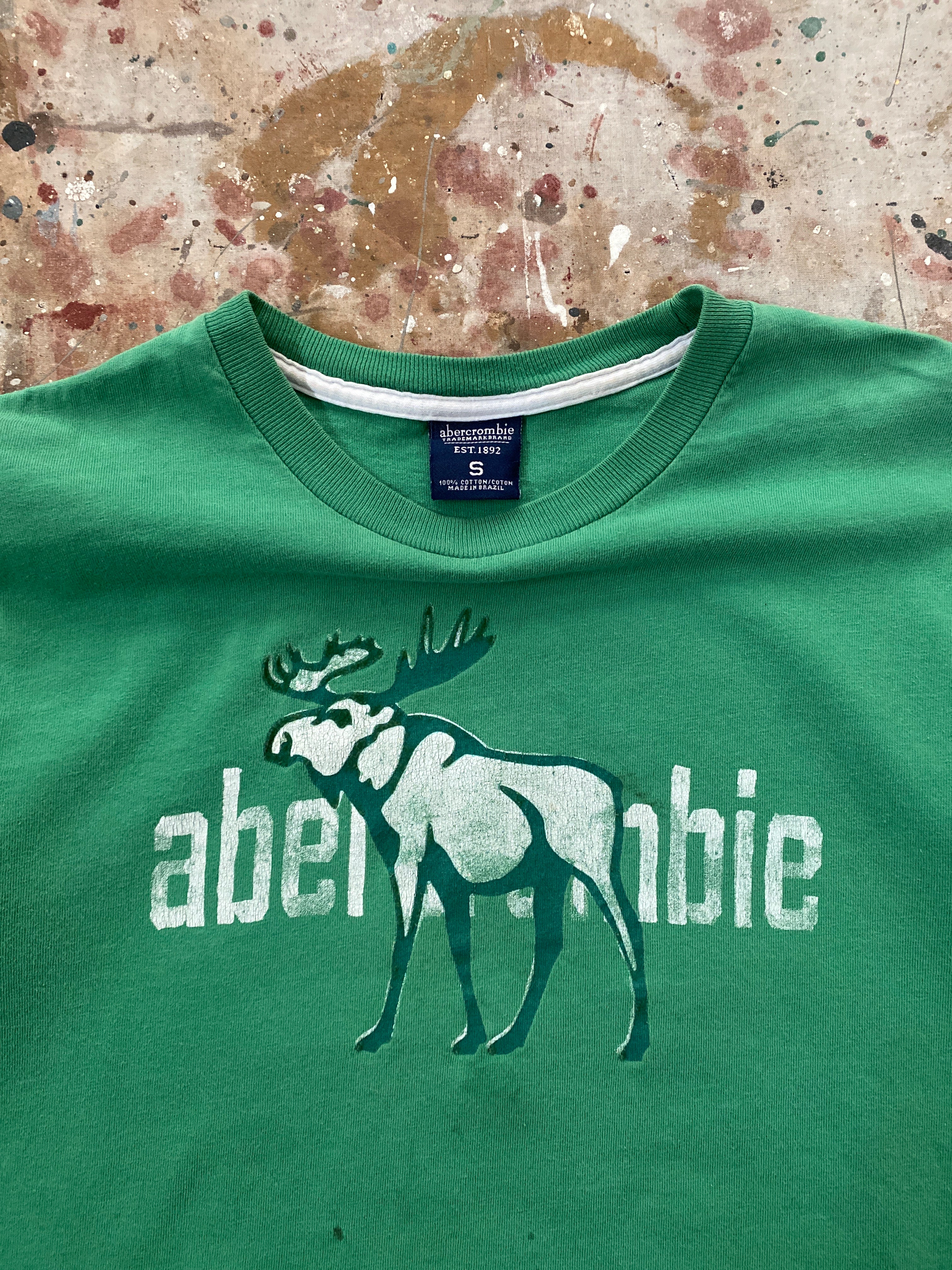 90s abercrombie & fitch green moose tee