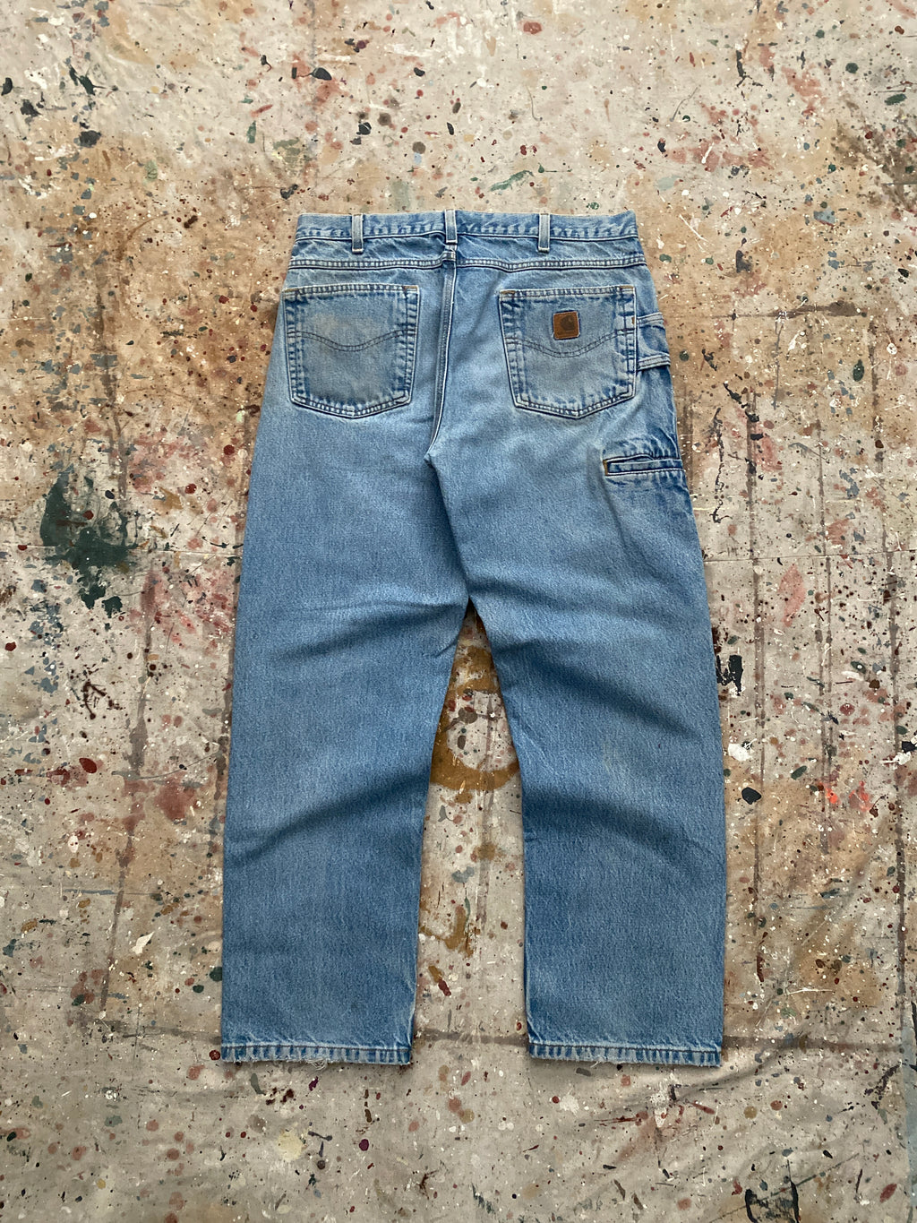 90s distressed carhartt blue jeans