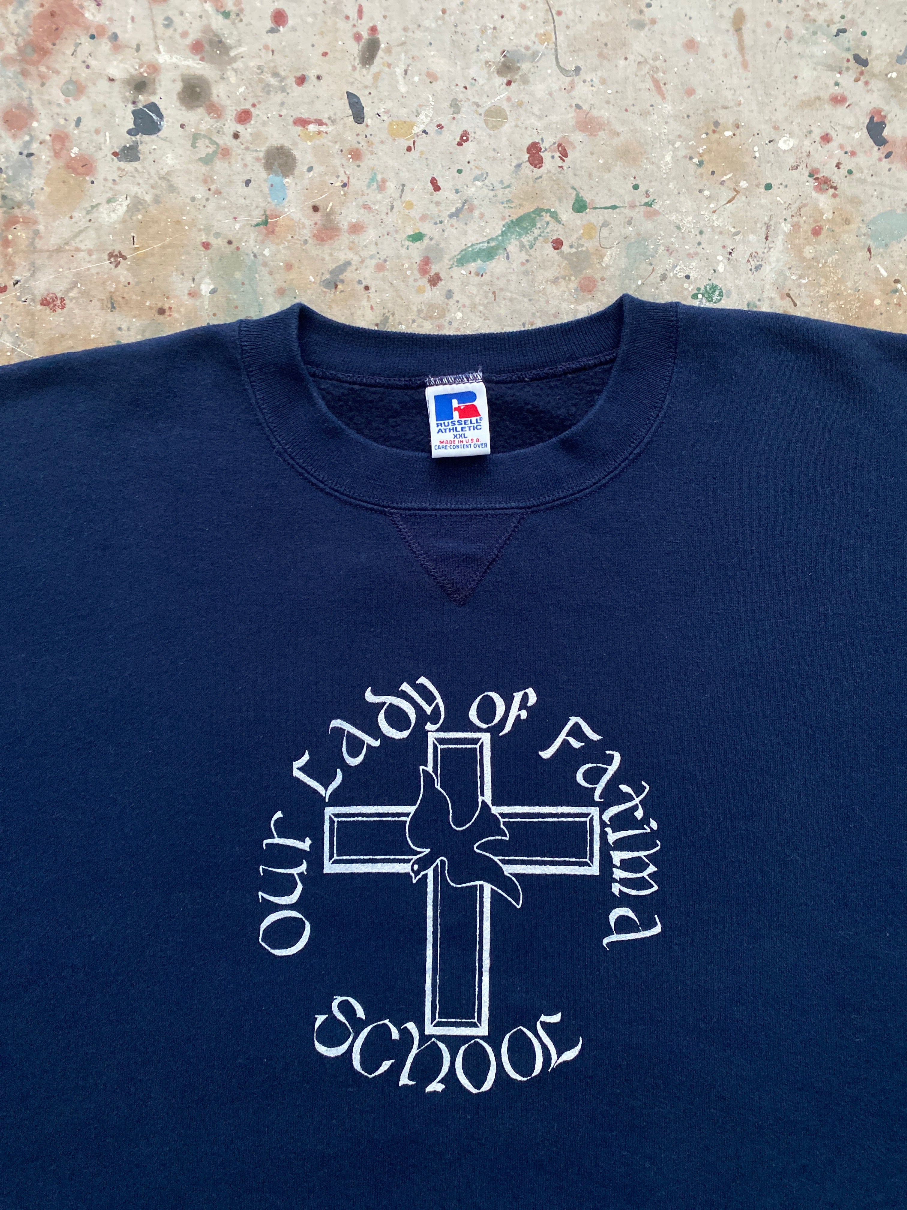 90s catholic school russell sweatshirt
