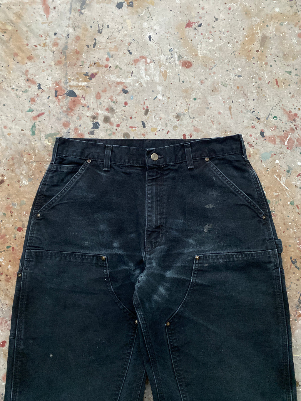 90s black carhartt double knee canvas pants