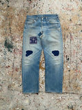 80s faded and repaired levi's 501 jeans