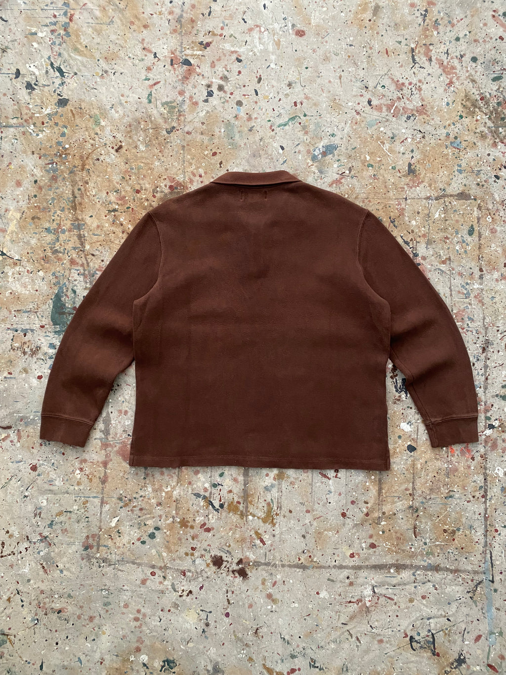 90s chocolate brown PRL quarter zip sweater