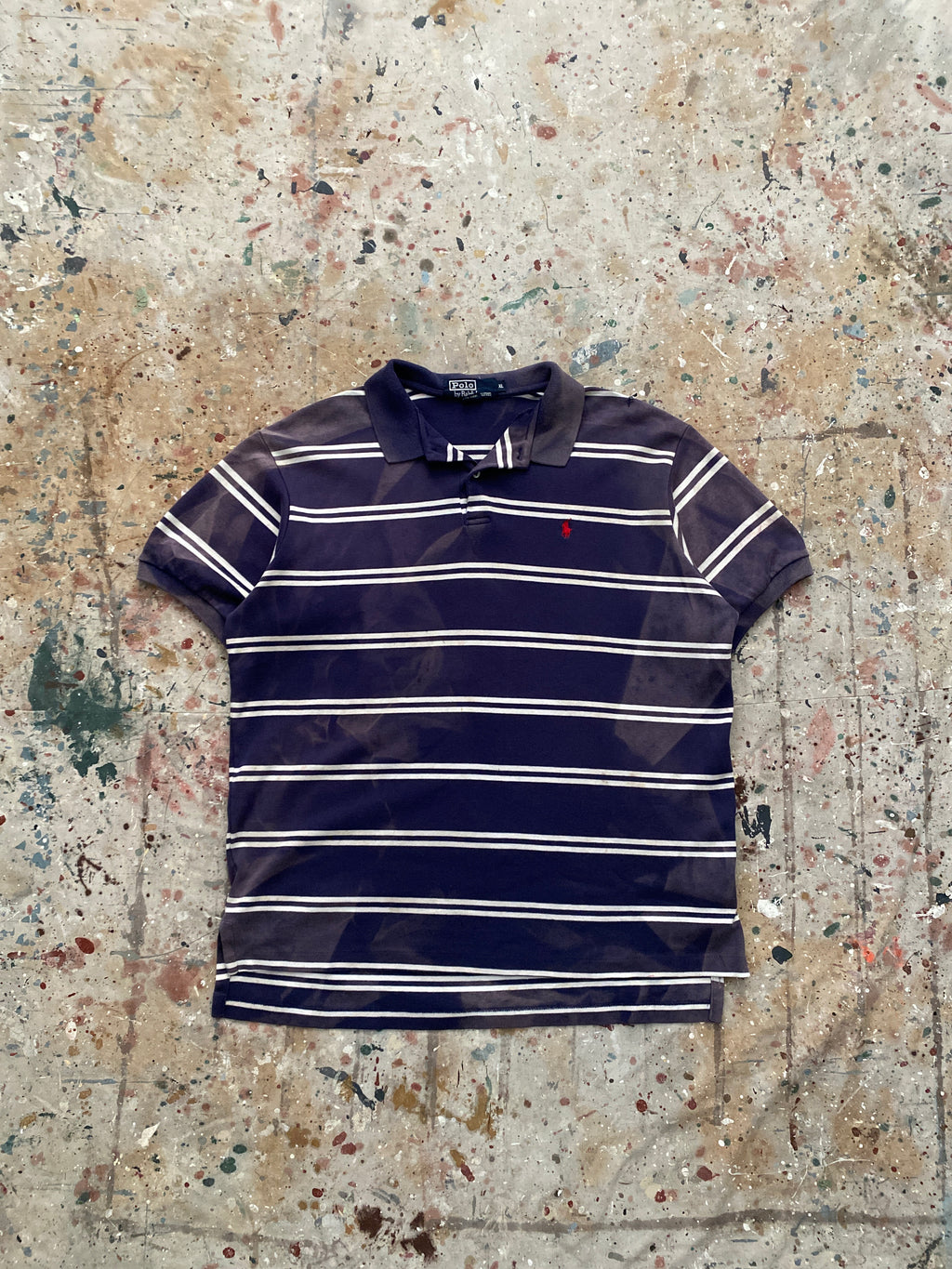 90s sun faded and distressed PRL polo shirt