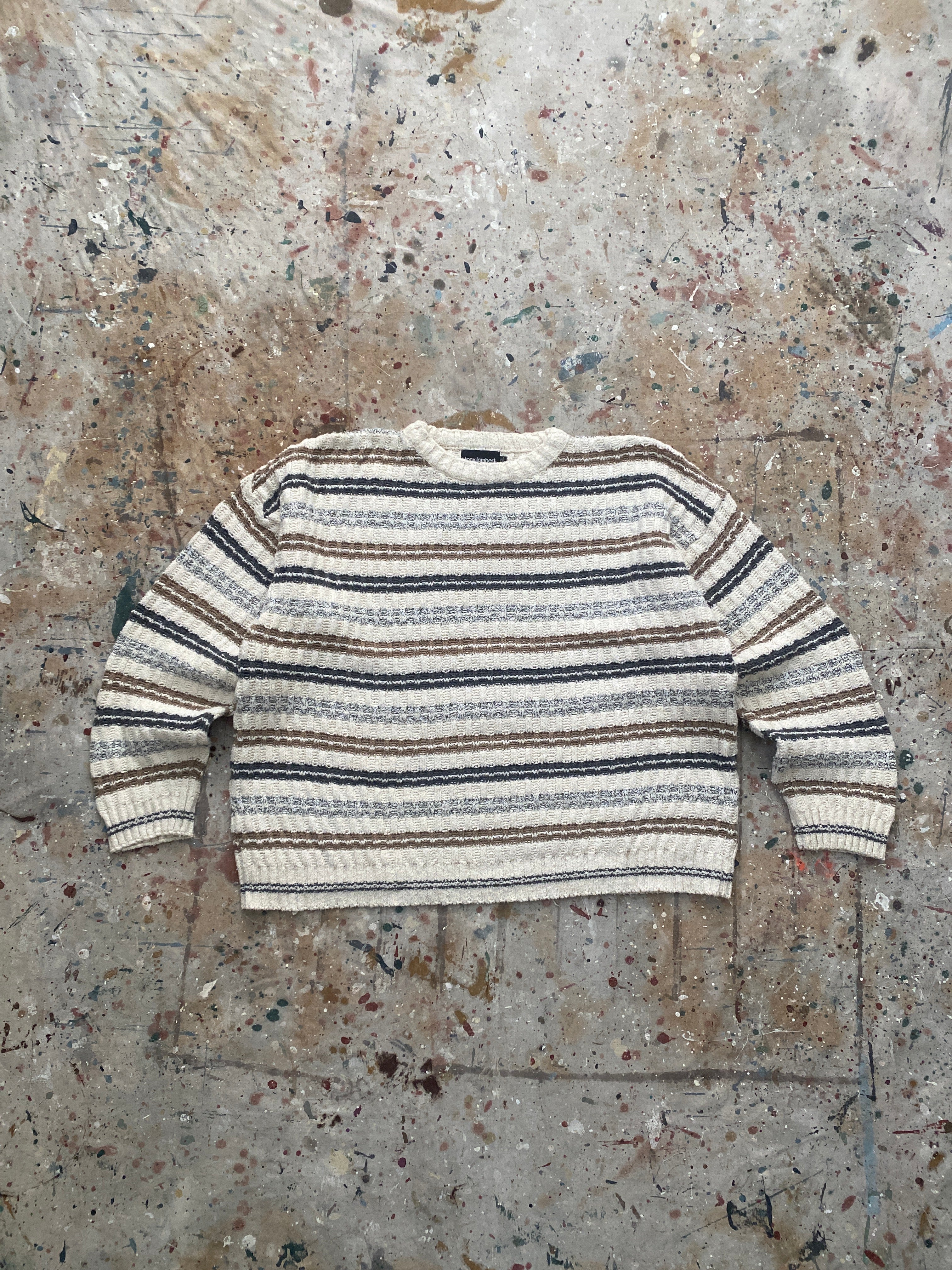 80s drop shoulder chunky knit cotton sweater