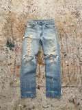 80s levi's 505 distressed and repaired painter jeans