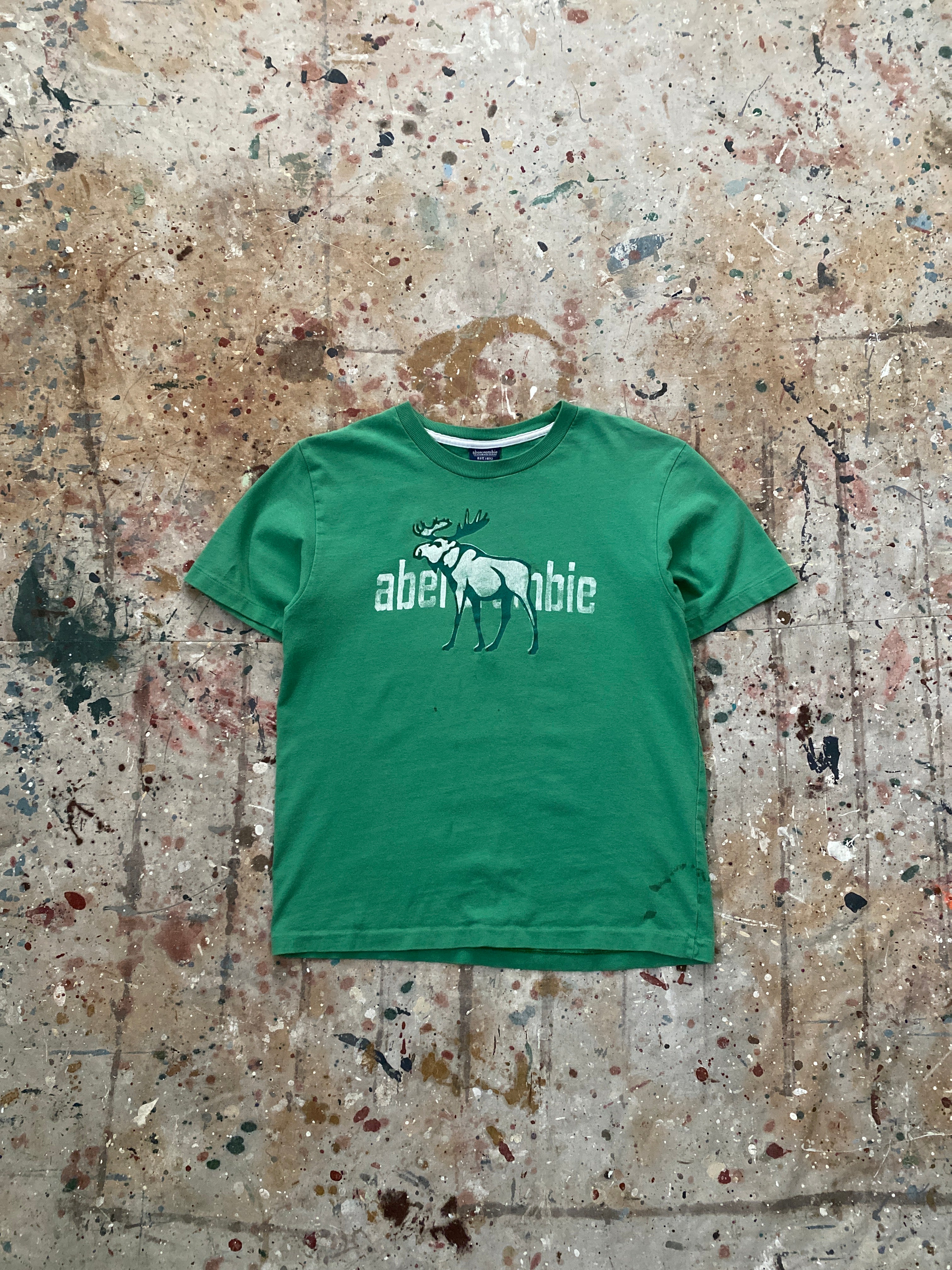 90s abercrombie & fitch green moose tee