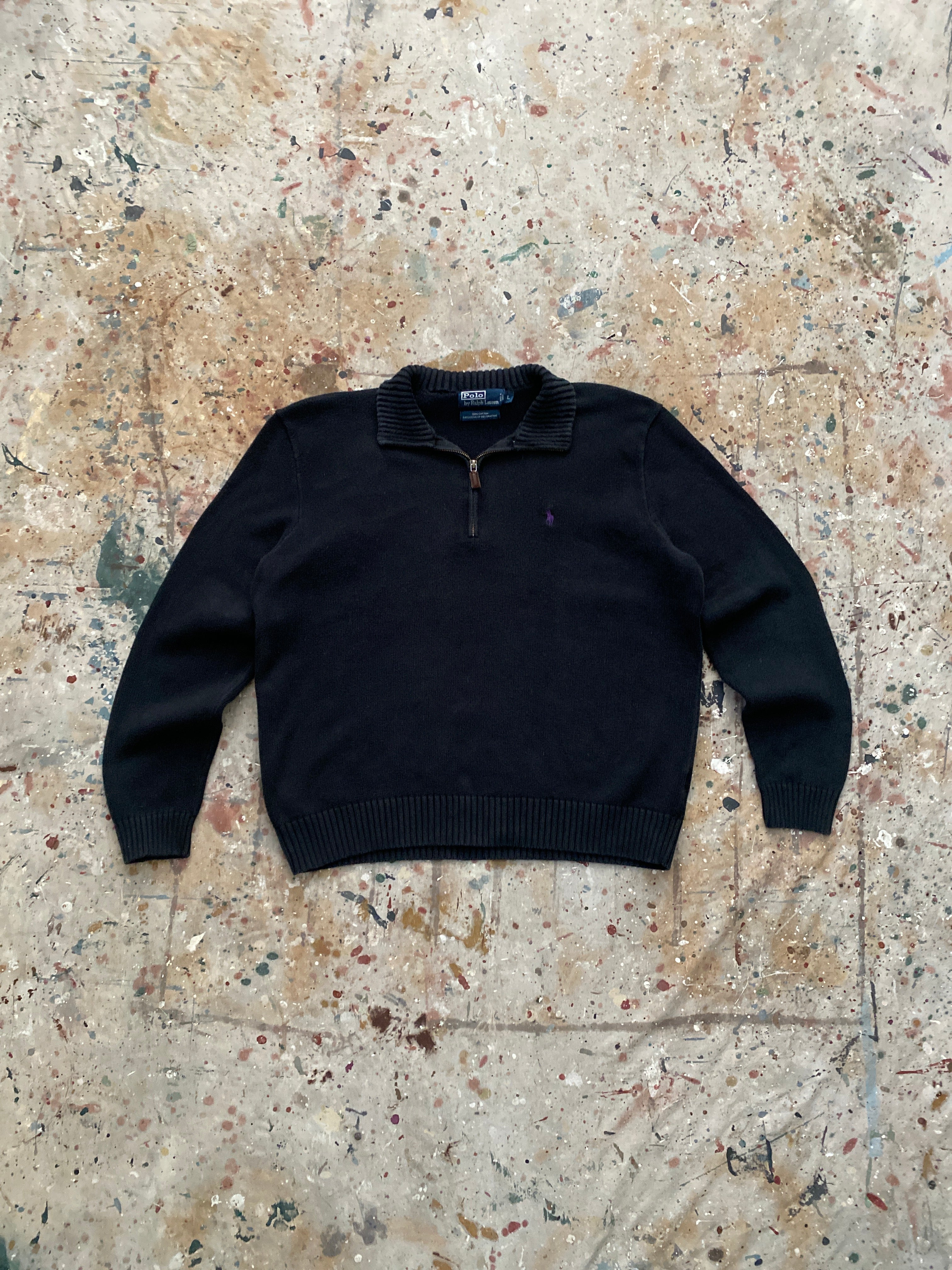 90s PRL quarter zip knit sweater