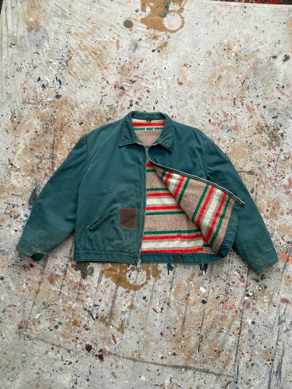 60s lincoln green blanket lined big mac work jacket