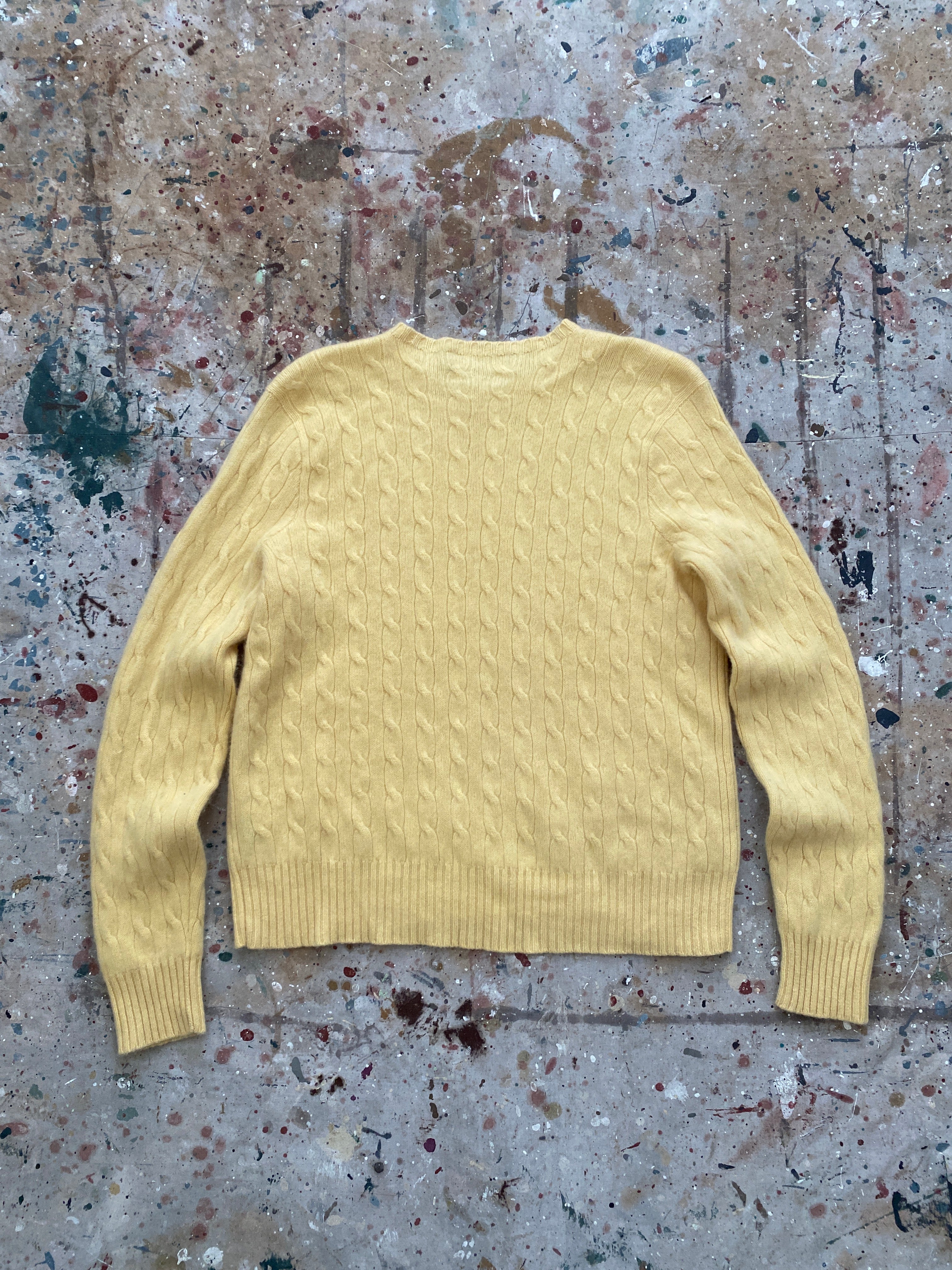 90s pale yellow PRL cashmere sweater