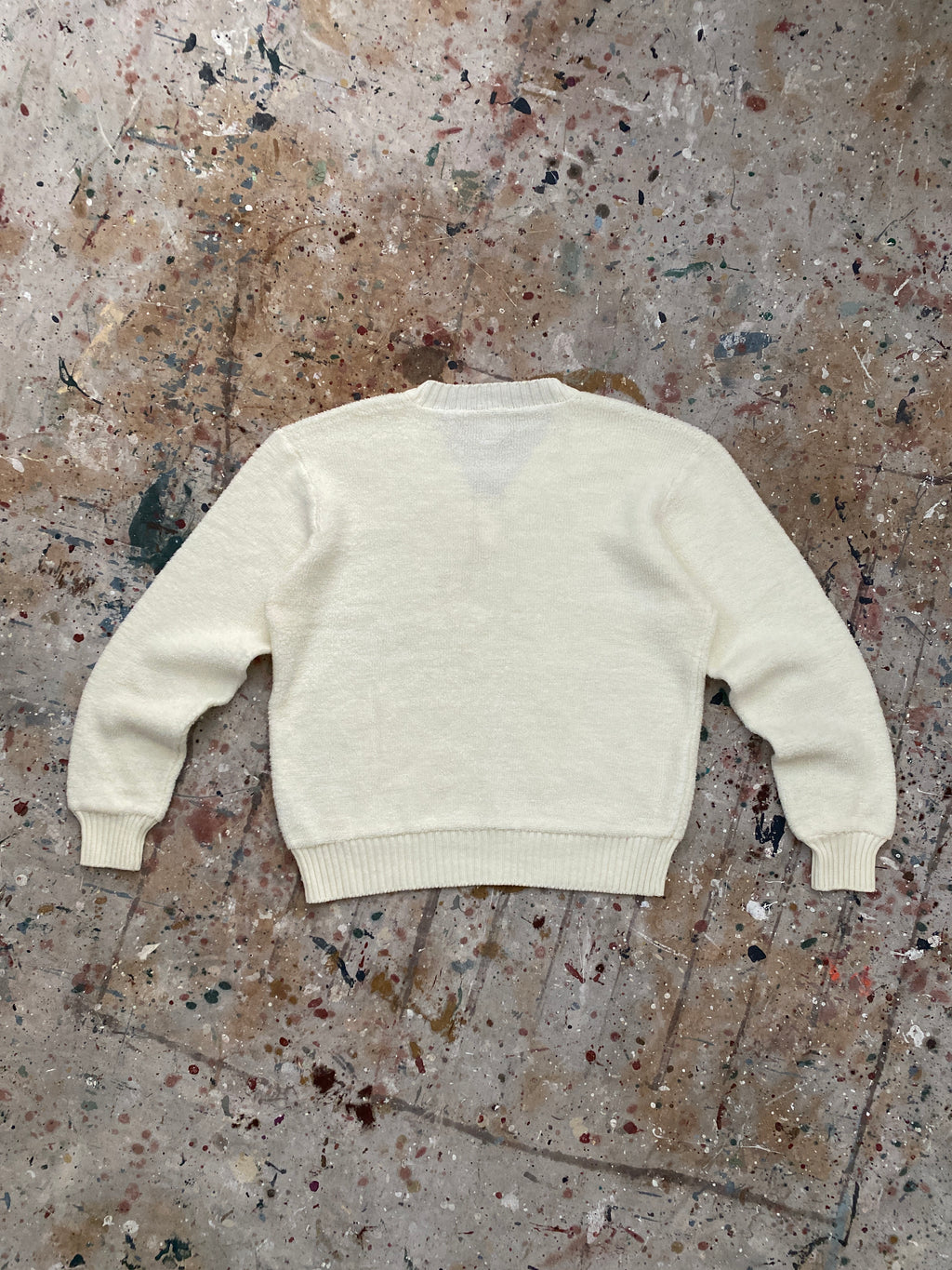 70s terry cloth v neck sweater