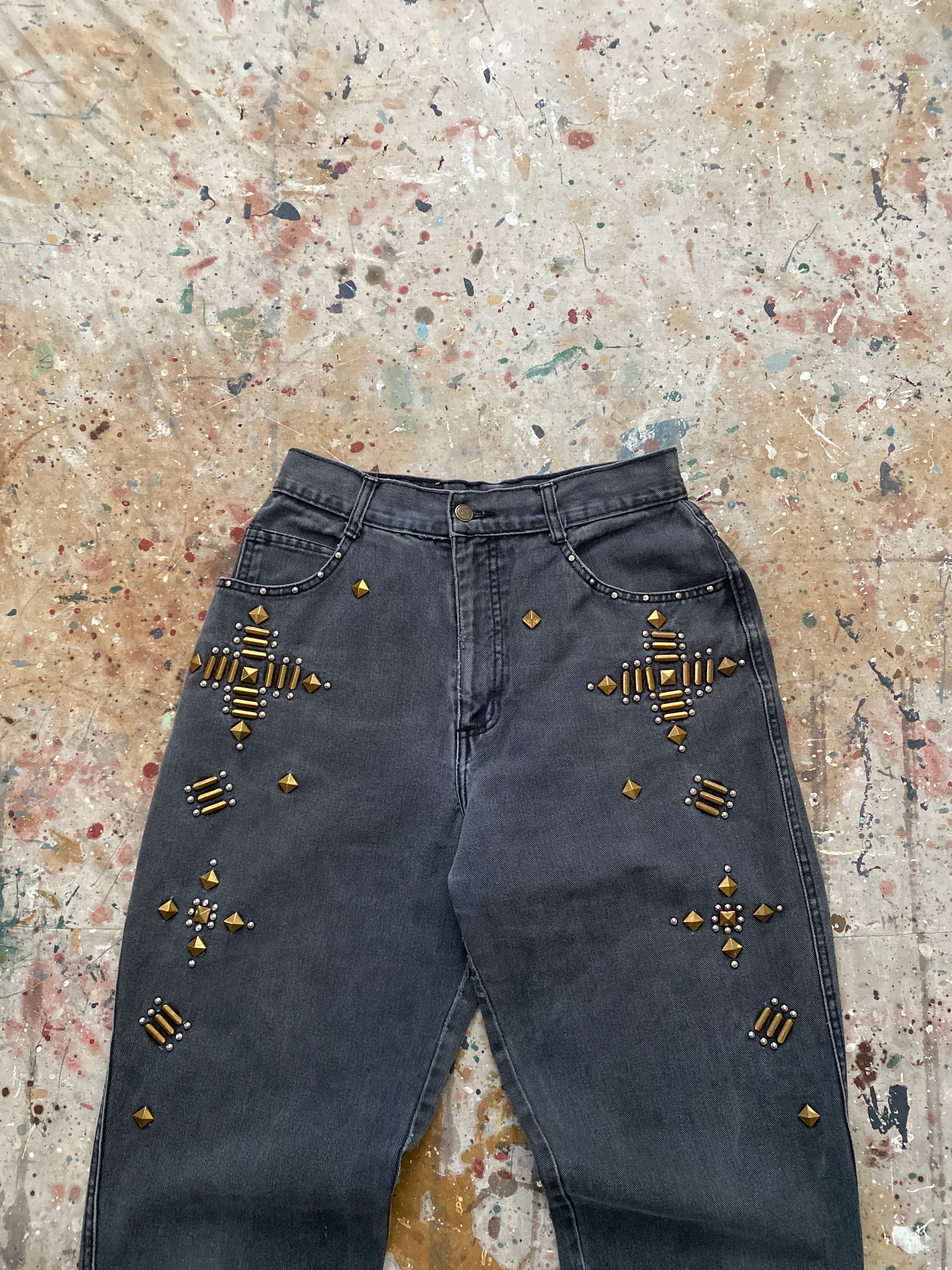 90s studded black jeans