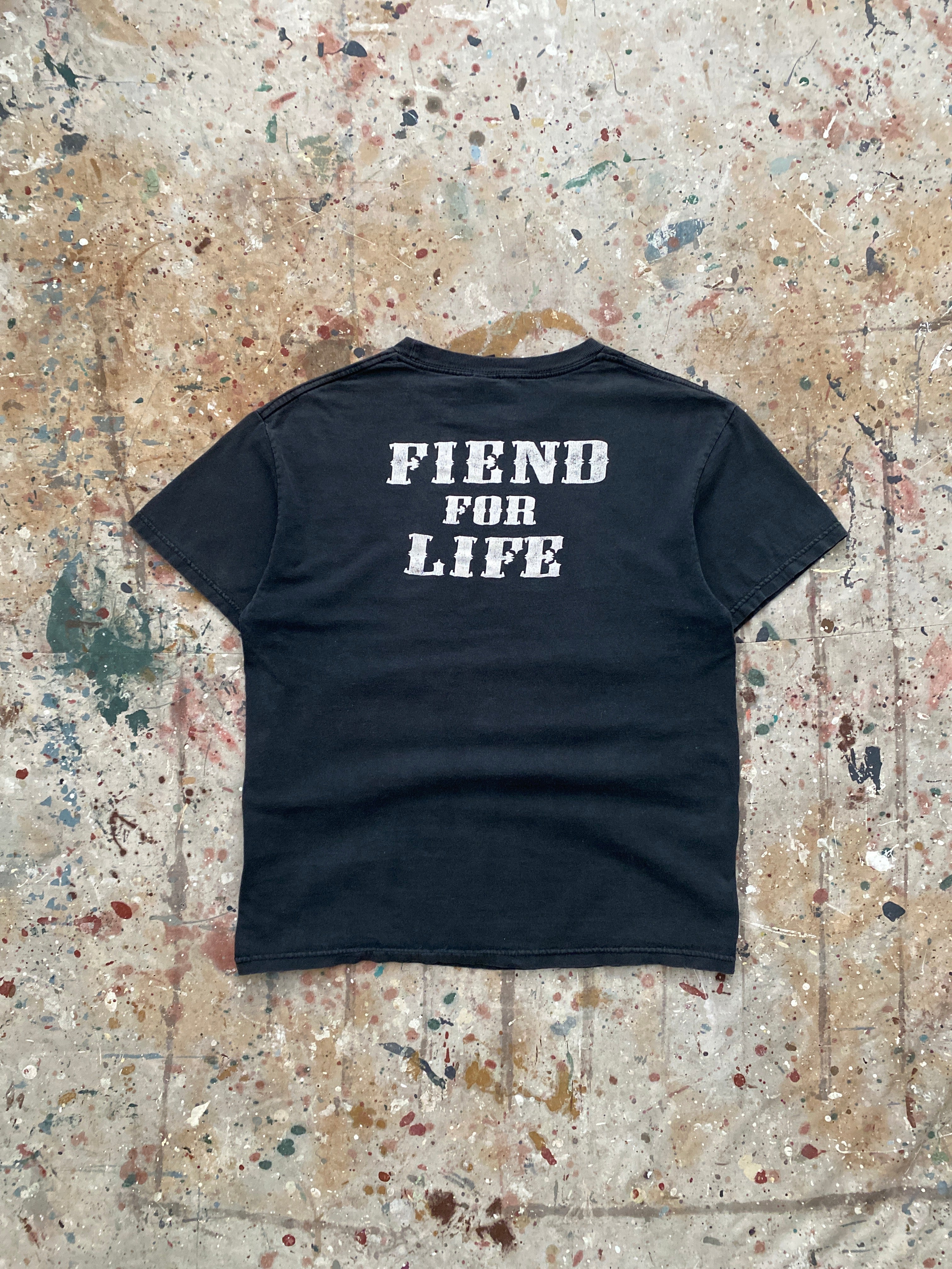 00s faded black fiend for life misfits tee