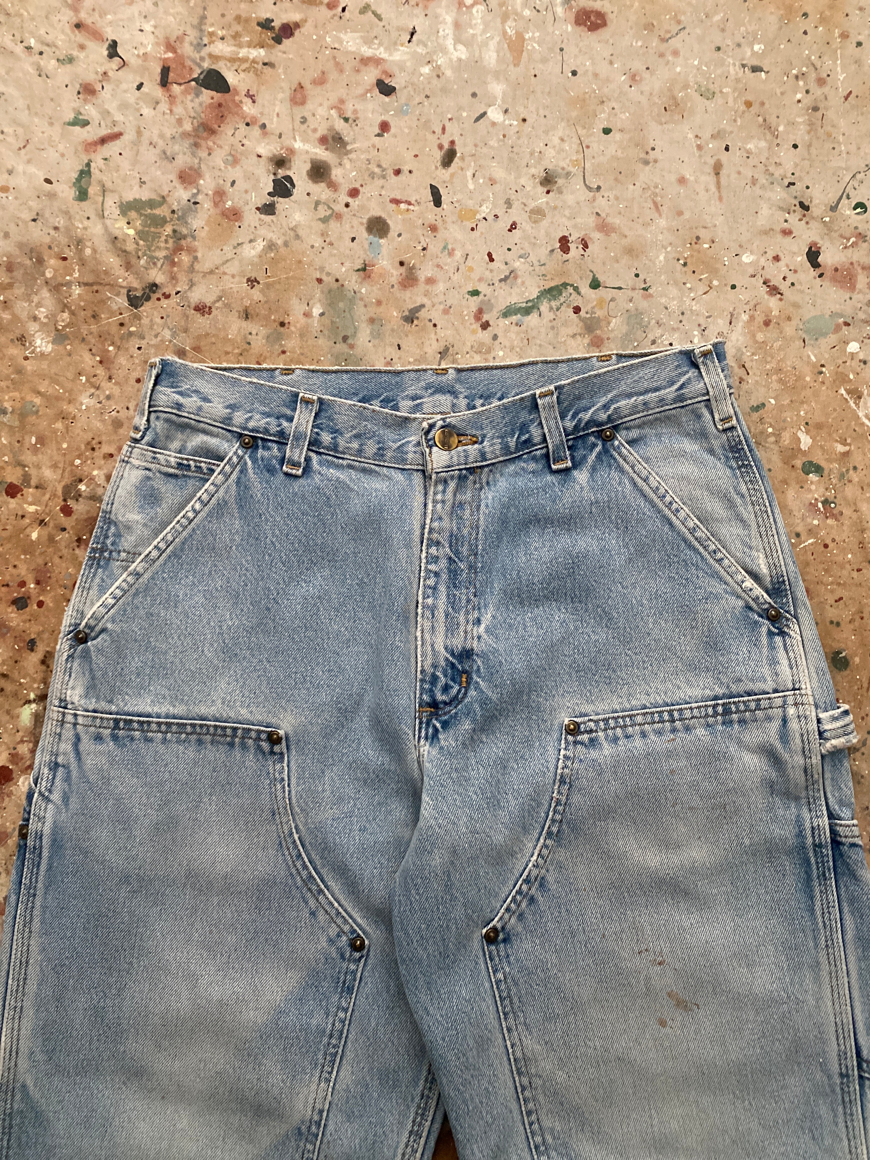 carhartt denim double knee dungarees