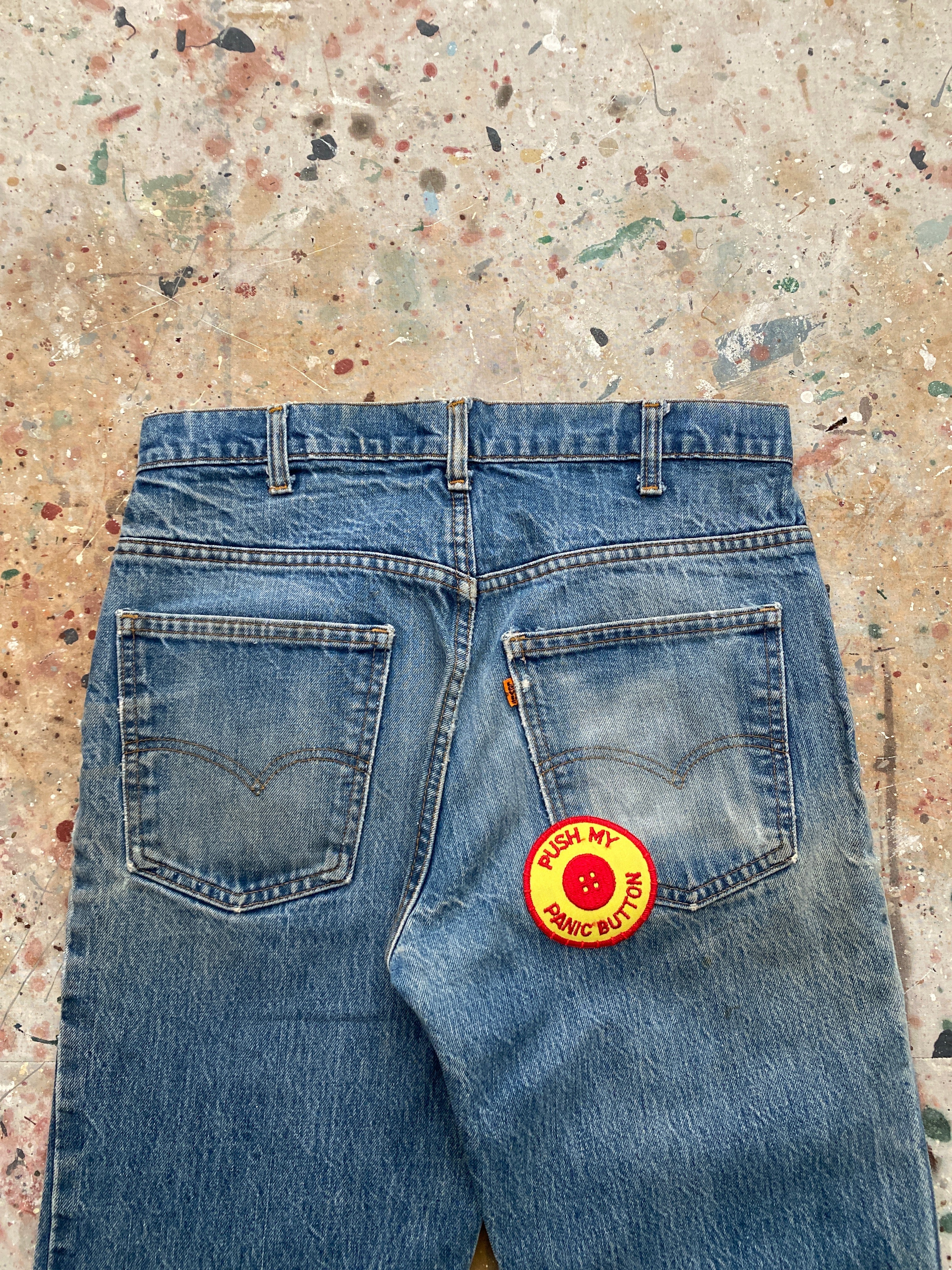 70s levi's 646 patchwork hippy jeans