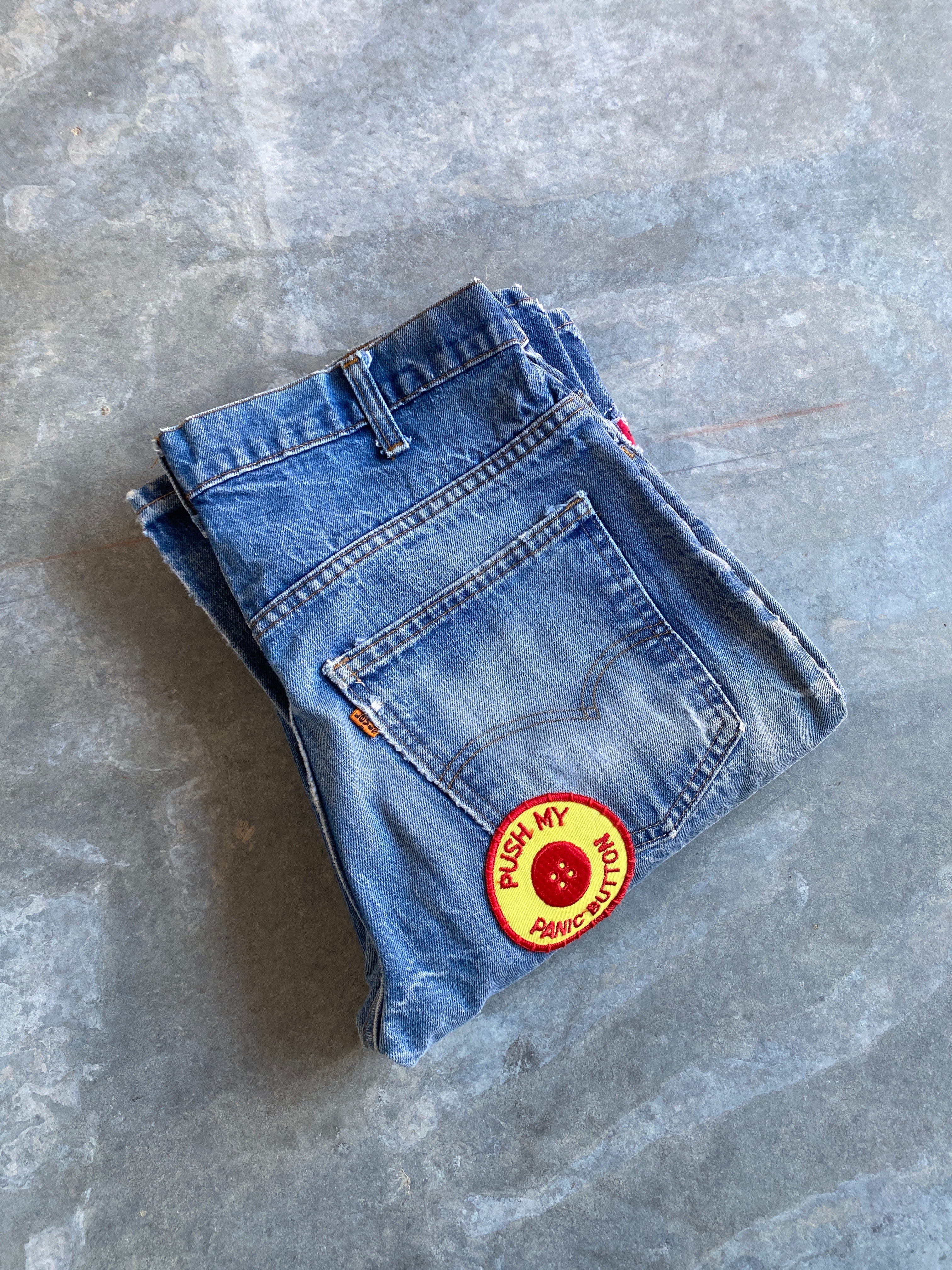 70s levi's 646 patchwork hippy jeans