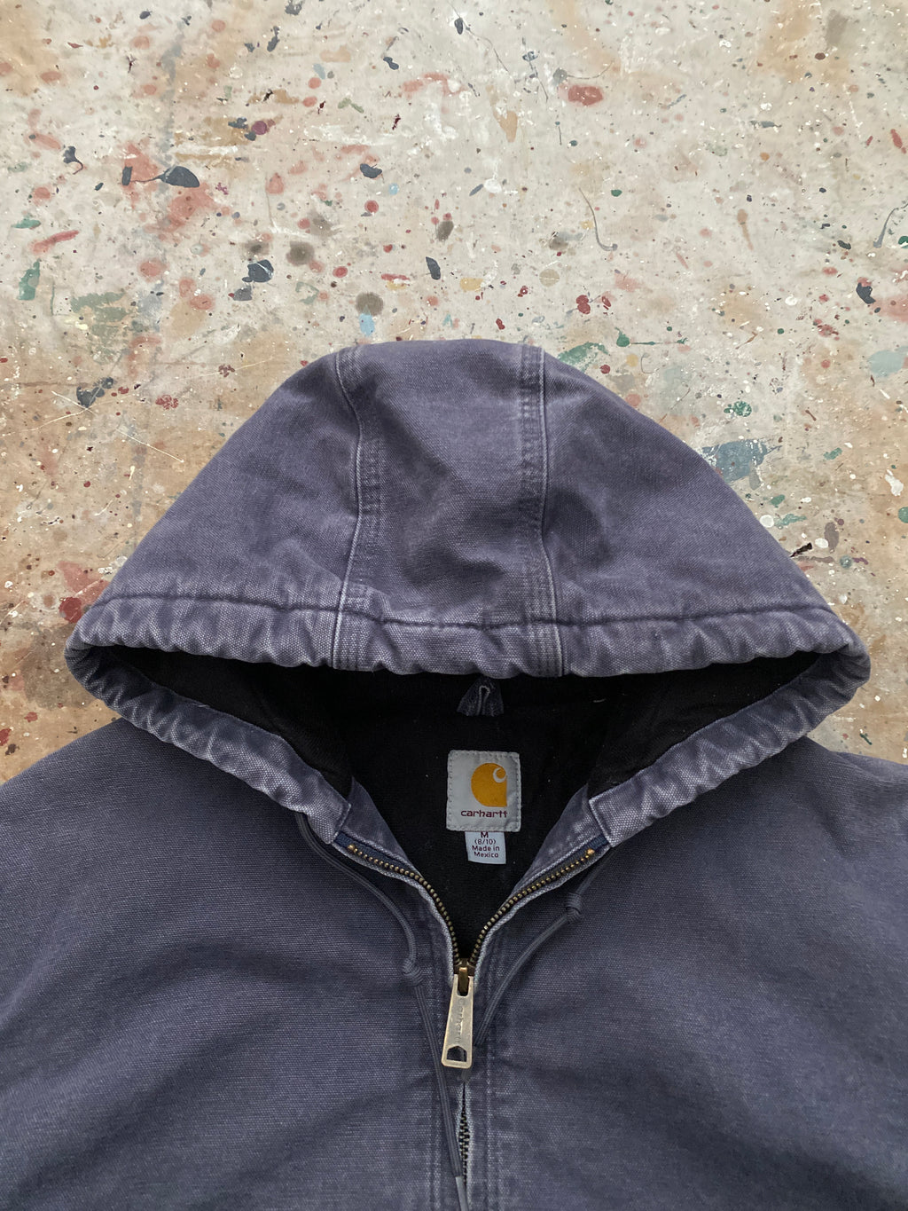 00s faded blue hooded carhartt jacket