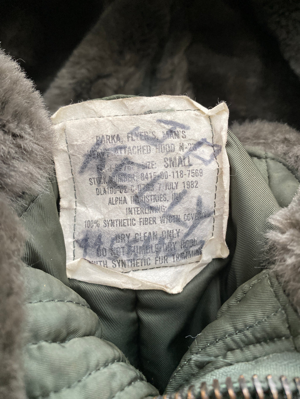 80s alpha industries cropped snorkel parka