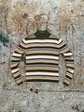 90s striped cotton knit mock neck sweater