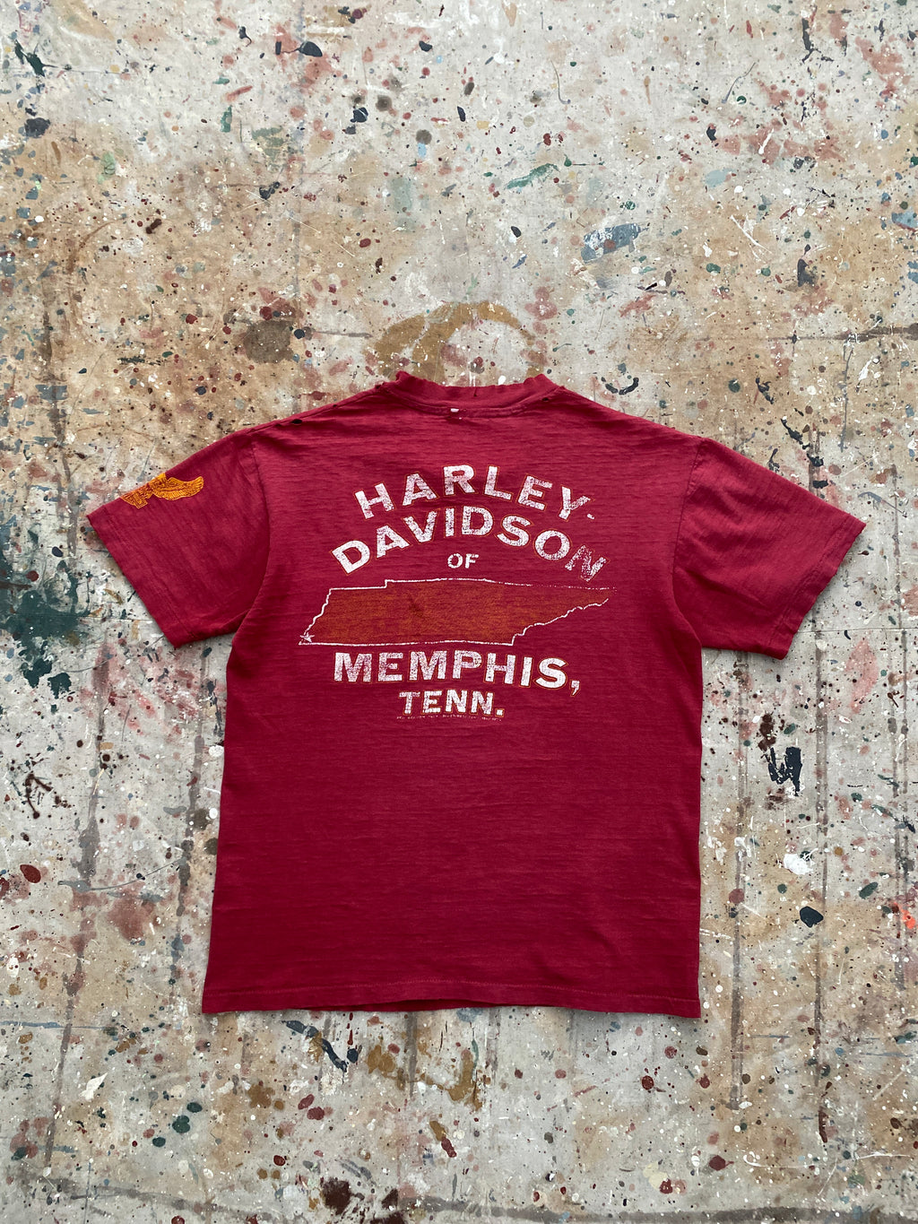 80s harley davidson distressed pocket tee