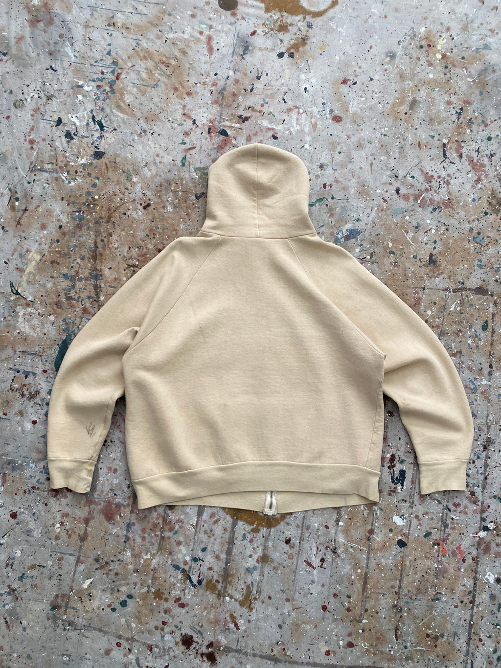 70s cream zip up raglan sweatshirt