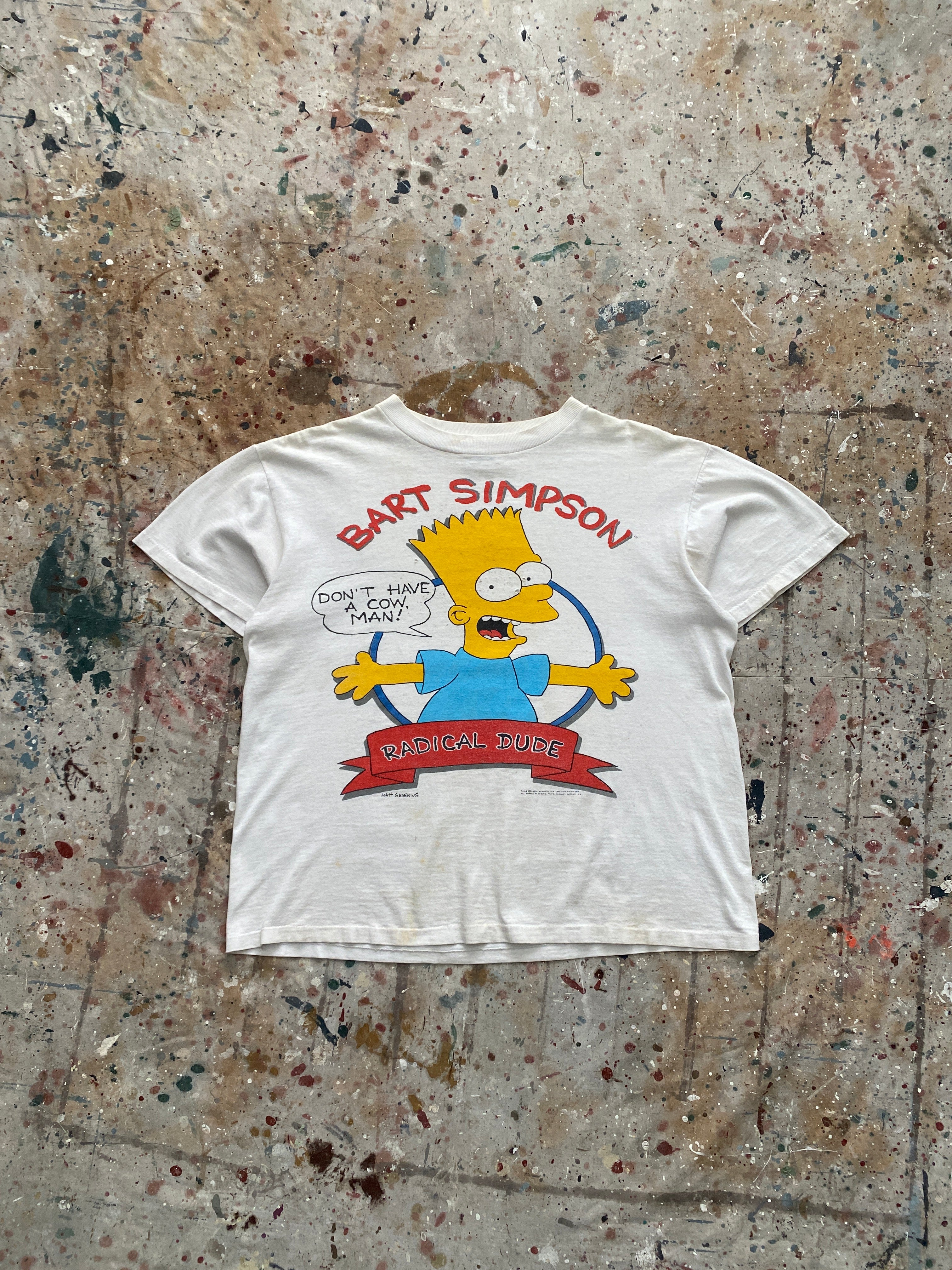 1989 bart simpson radical dude tee