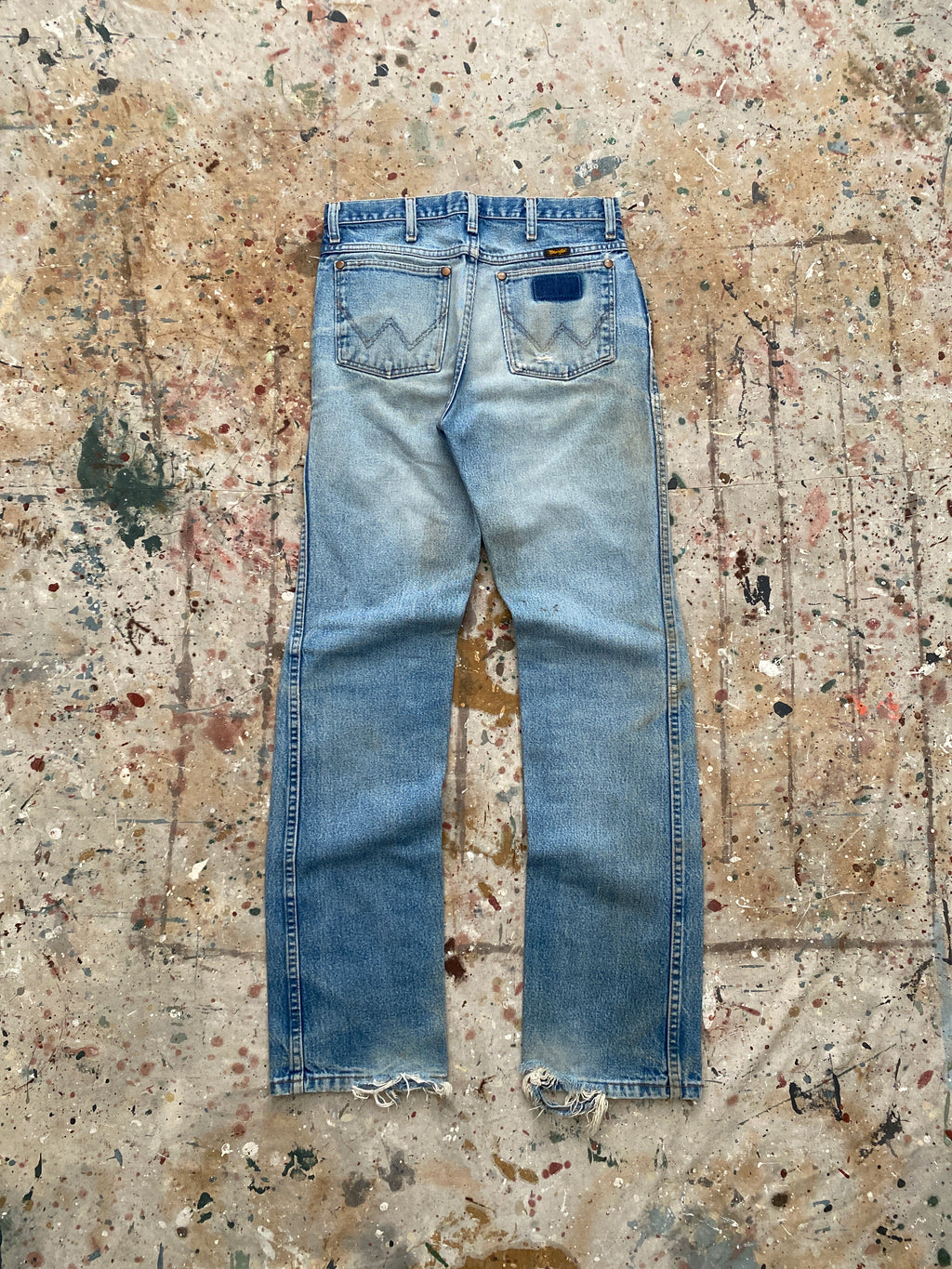 90s distressed bootcut wrangler jeans
