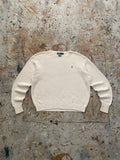 90s PRL cream cotton knit sweater