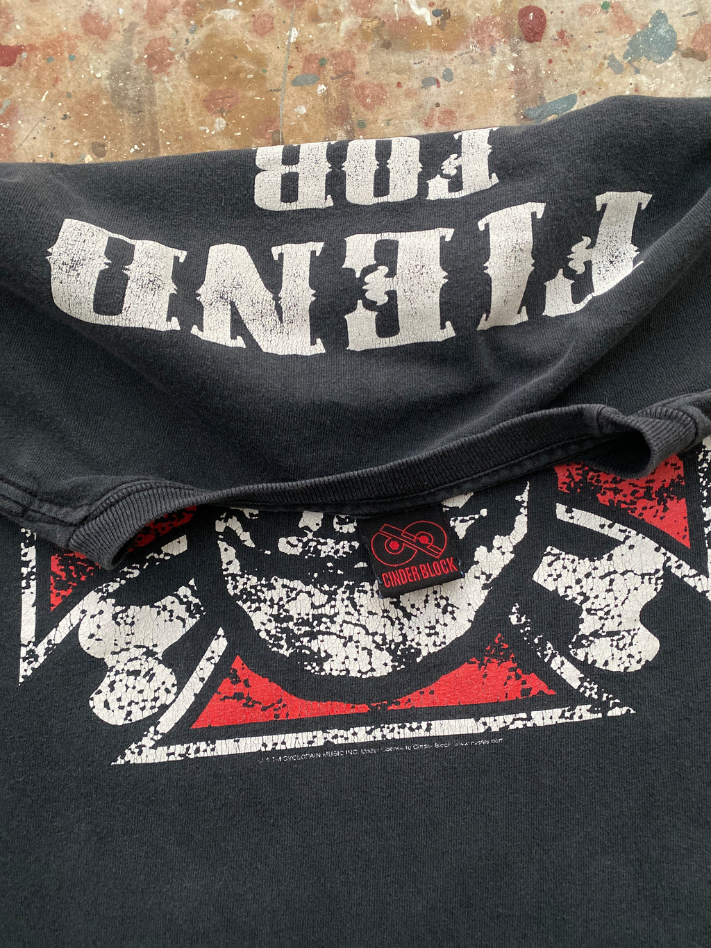 00s faded black fiend for life misfits tee