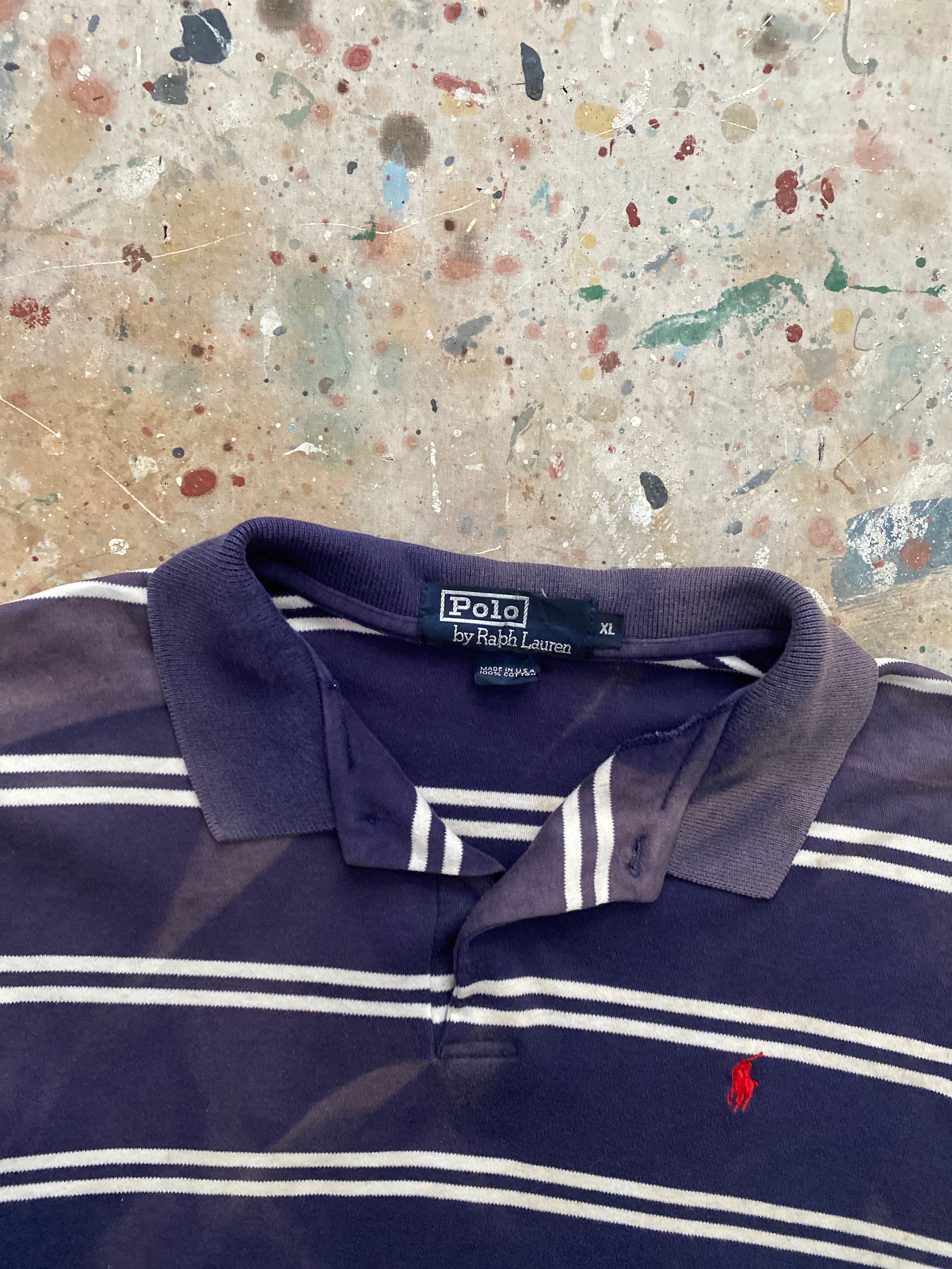 90s sun faded and distressed PRL polo shirt