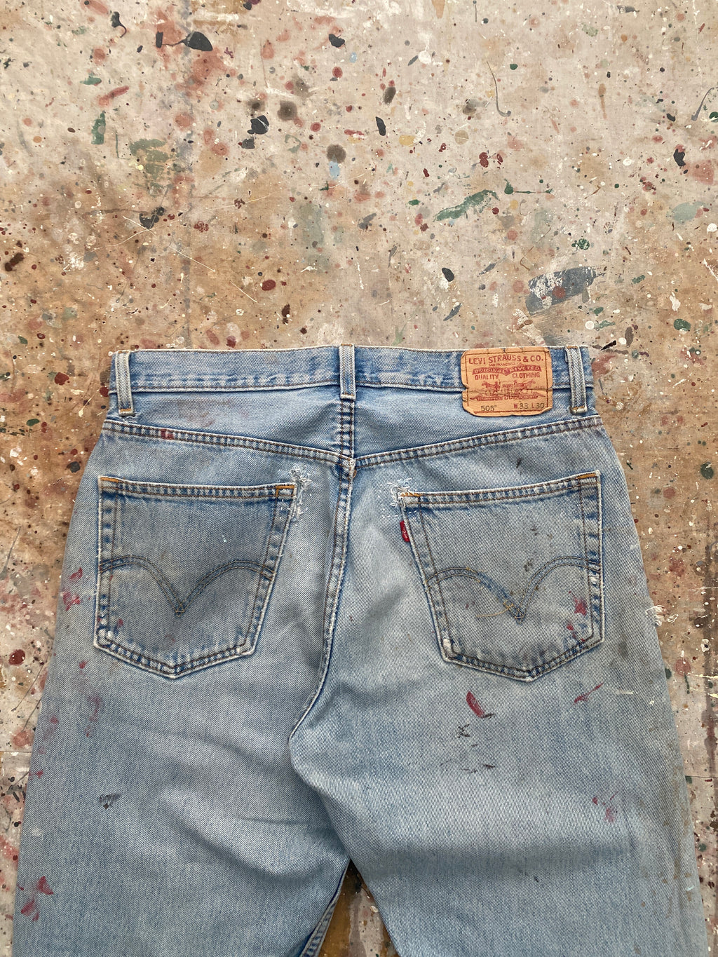 00s levi's 505 distressed painter jeans