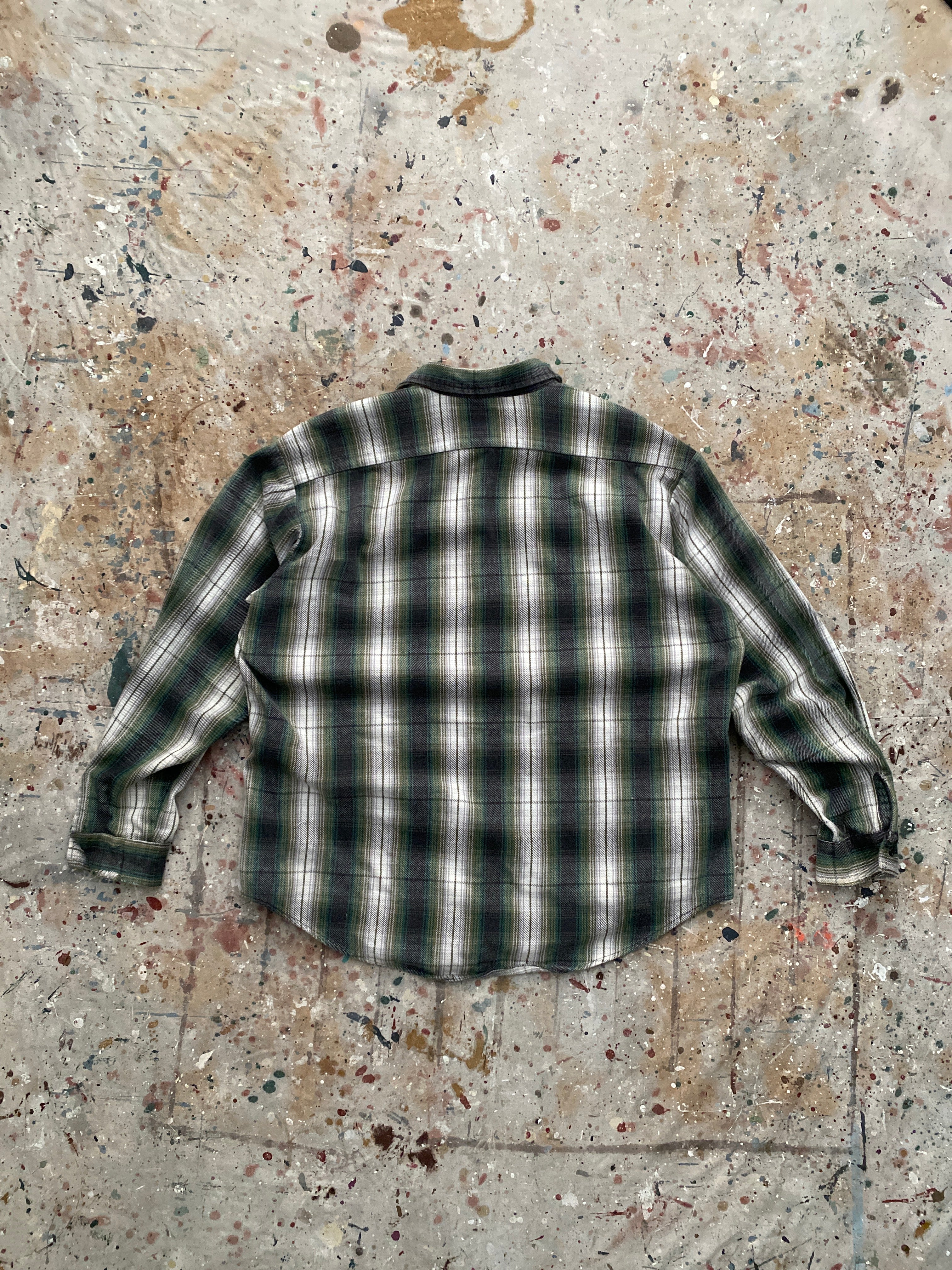 90s shadow plaid cotton flannel shirt