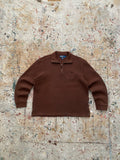 90s chocolate brown PRL quarter zip sweater
