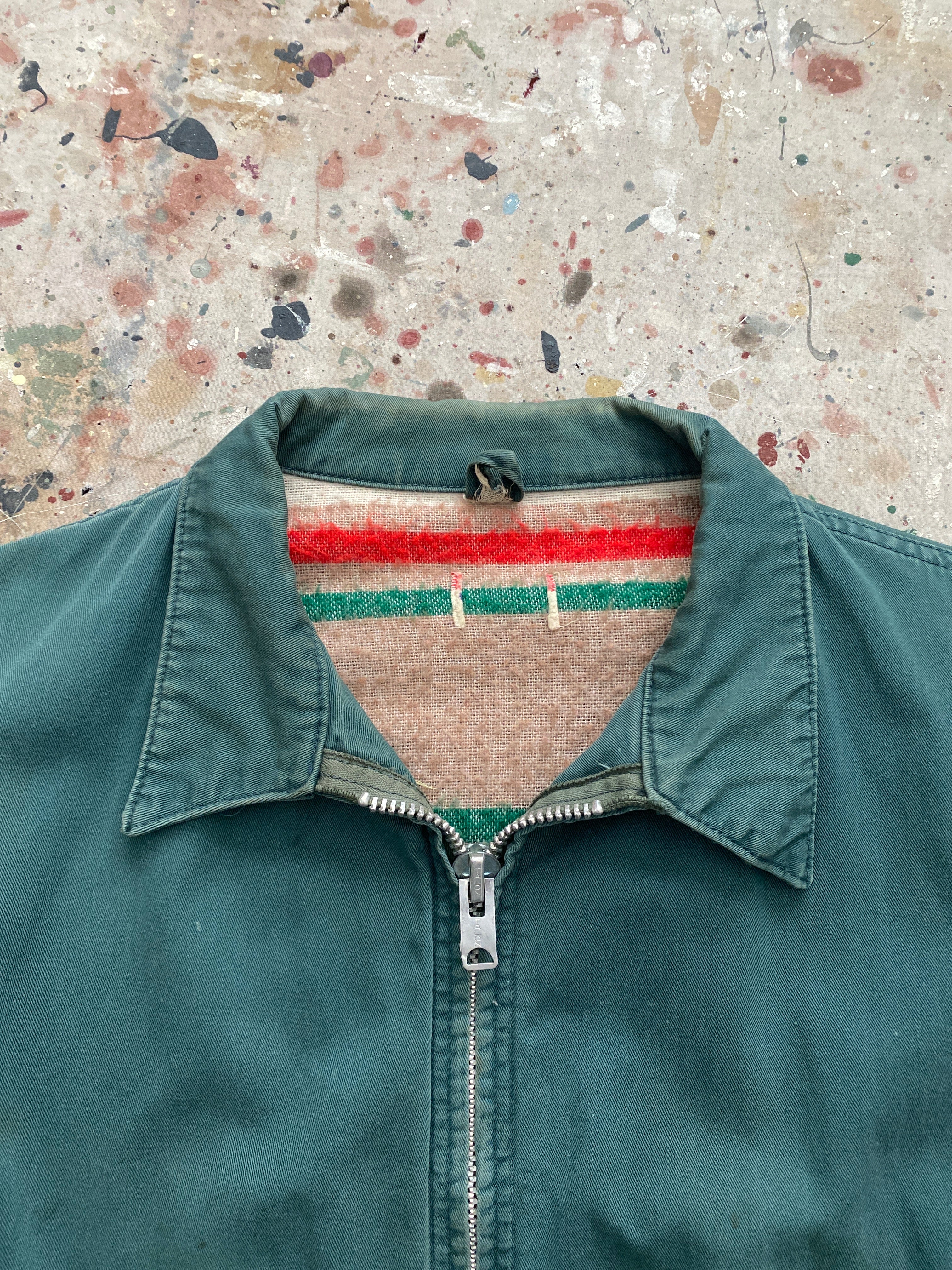 60s lincoln green blanket lined big mac work jacket