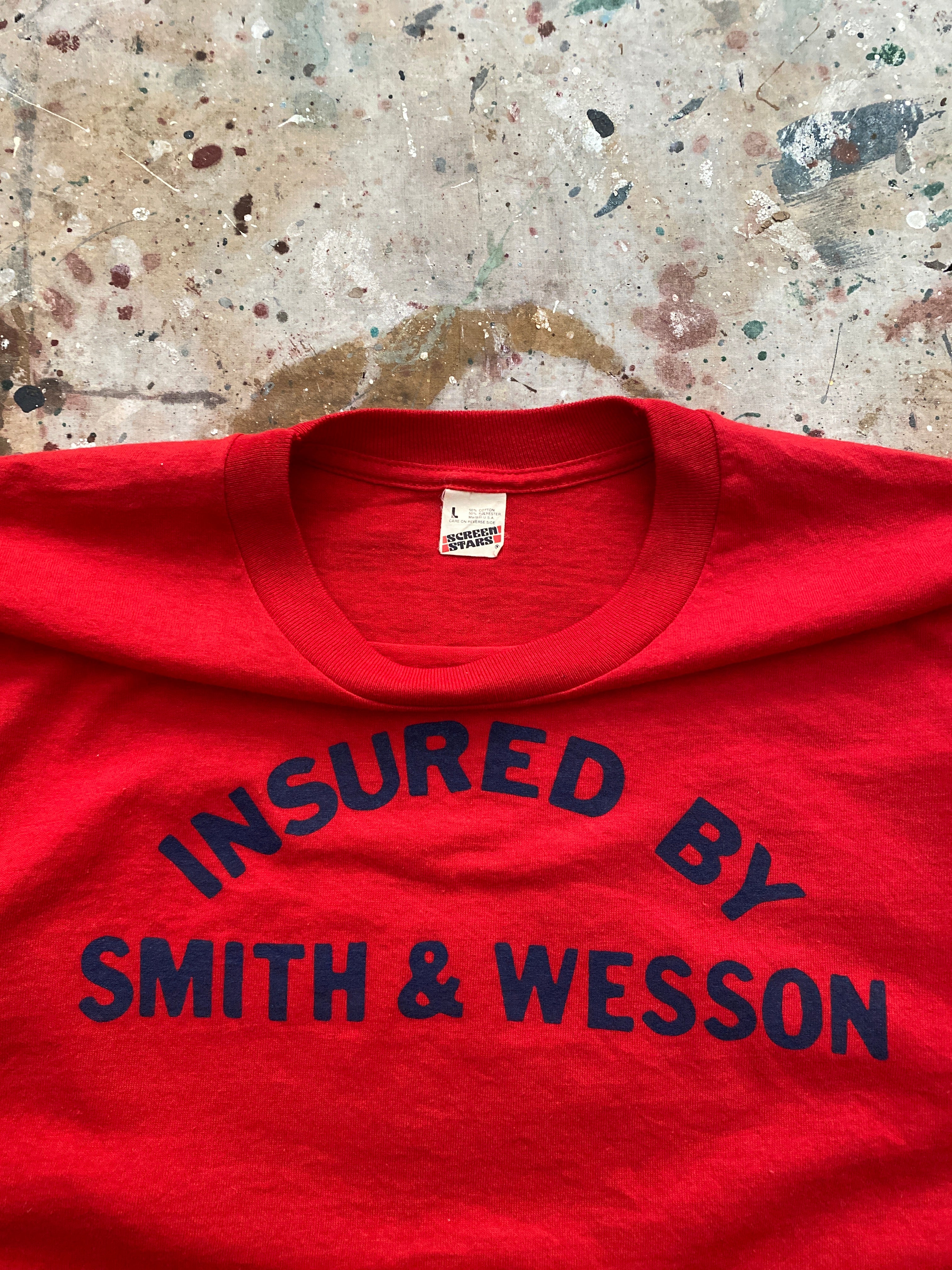 80s smith & wesson "insured" tee