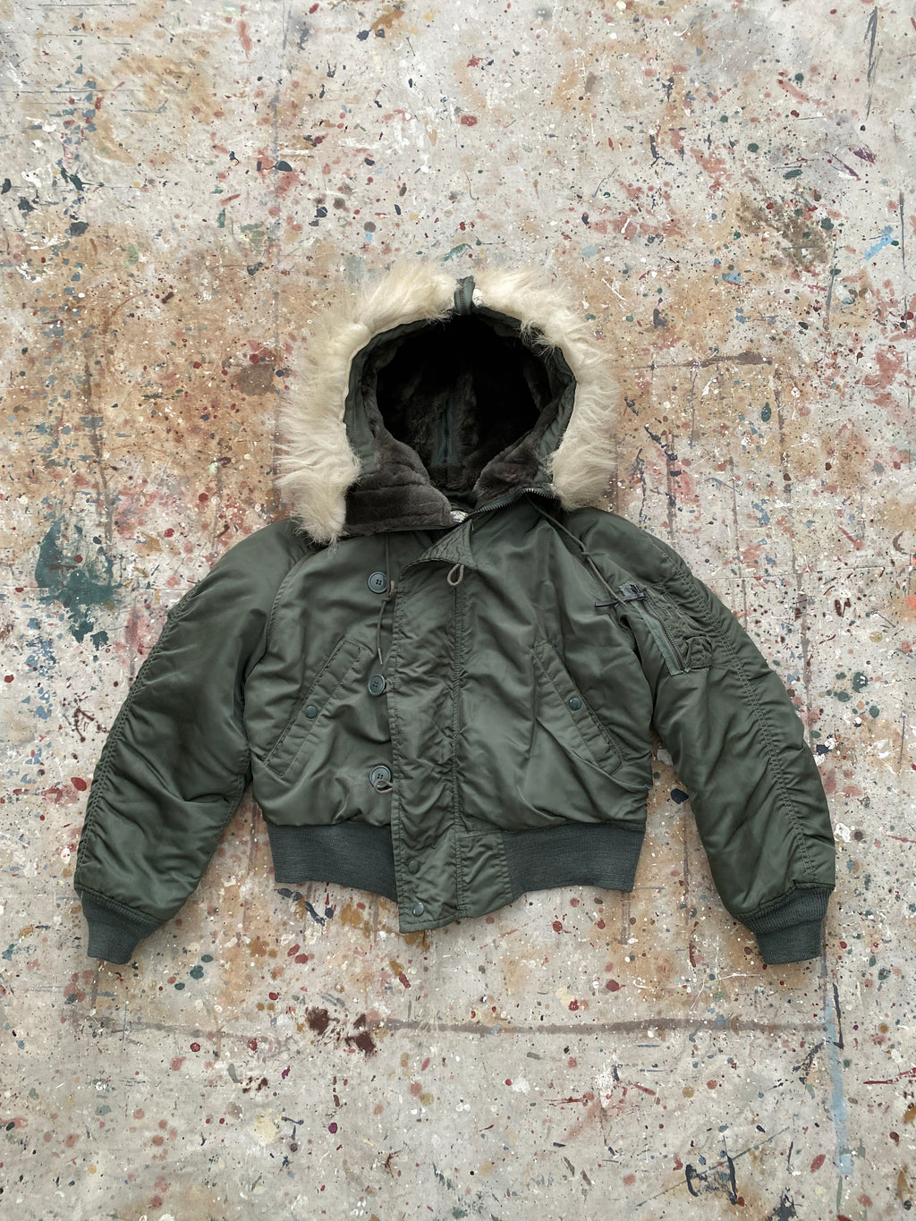 80s alpha industries cropped snorkel parka