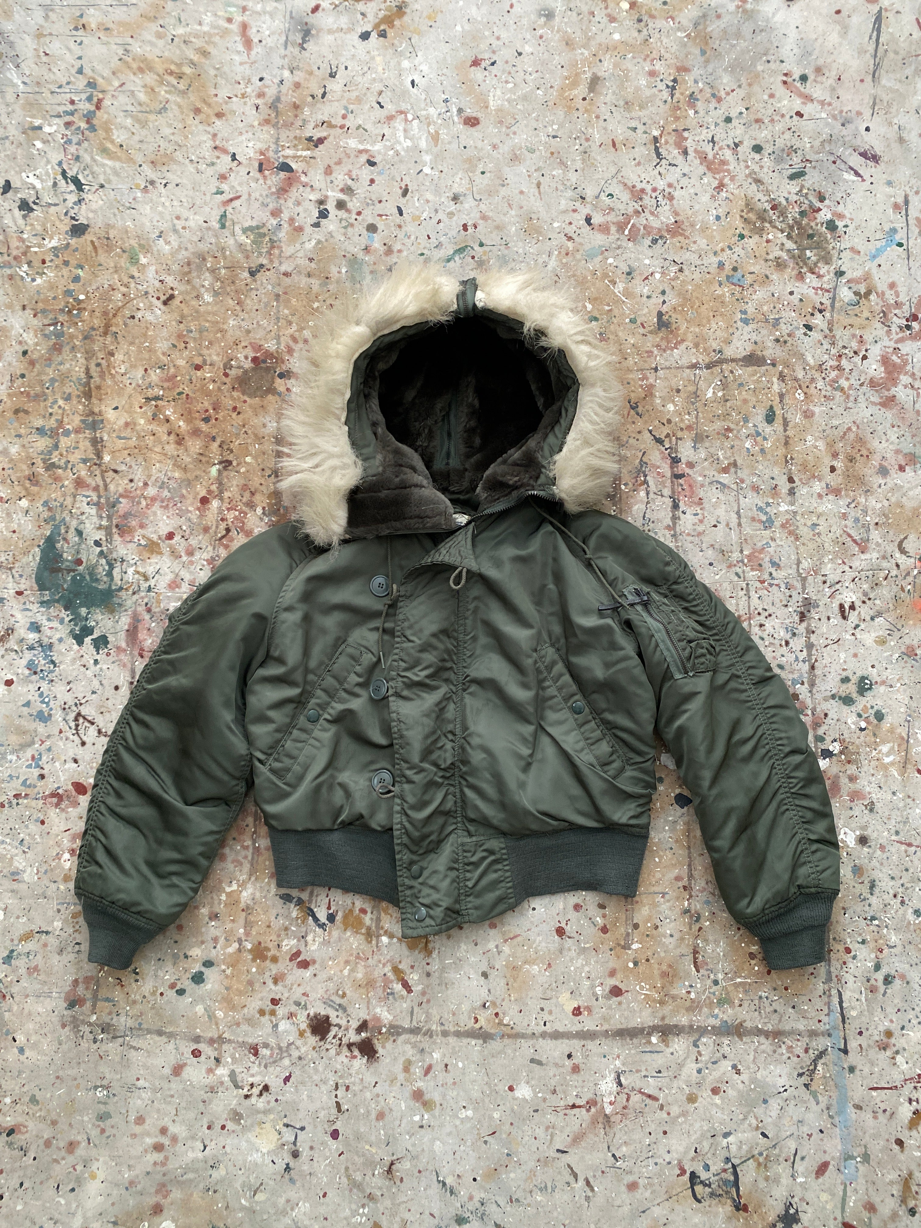 80s alpha industries cropped snorkel parka